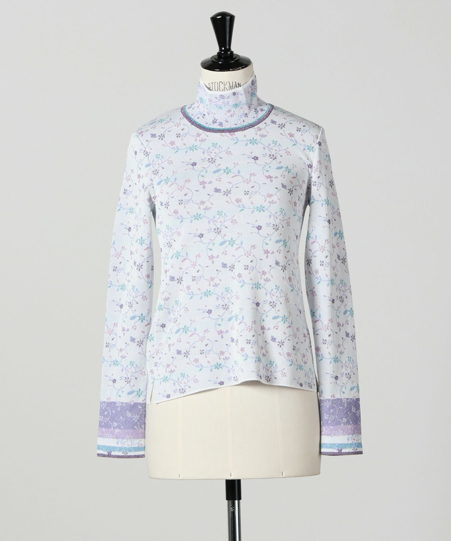 Mame Kurogouchi(マメ クロゴウチ)】 Floral Motif Glitter High Neck