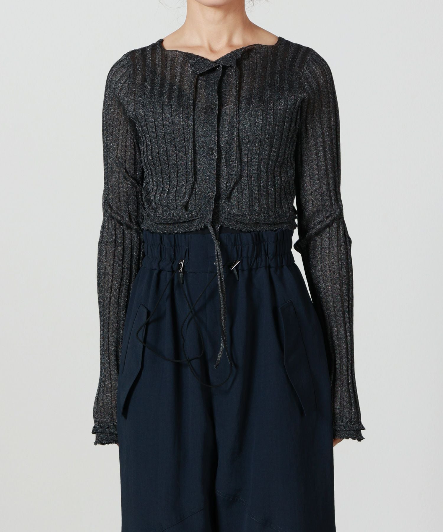 AKANE UTSUNOMIYA(アカネウツノミヤ)】 RIB KNIT CARDIGAN｜PARIGOT