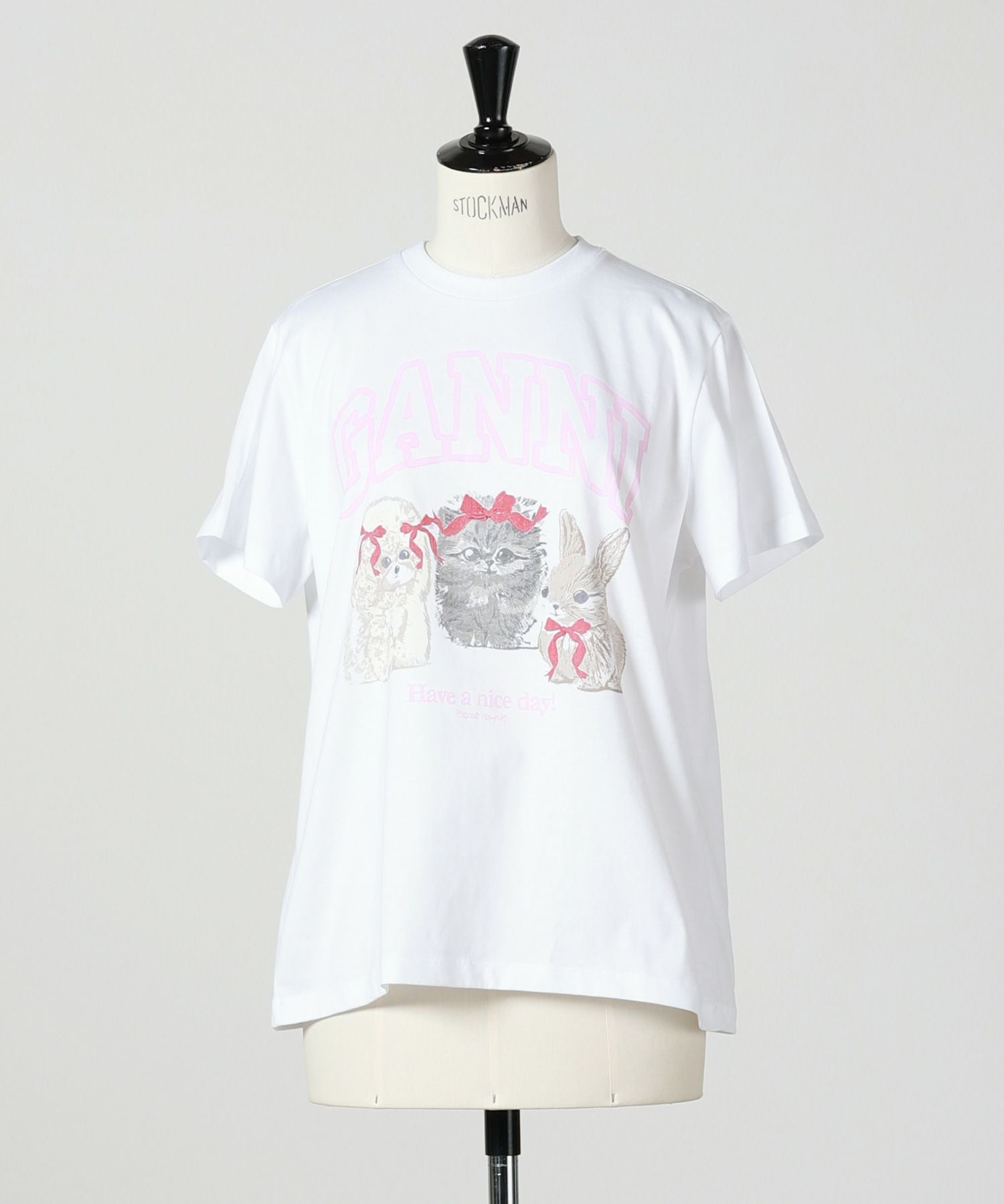 GANNI(ガニー)】 White Animals Print T-shirt｜PARIGOT ONLINE