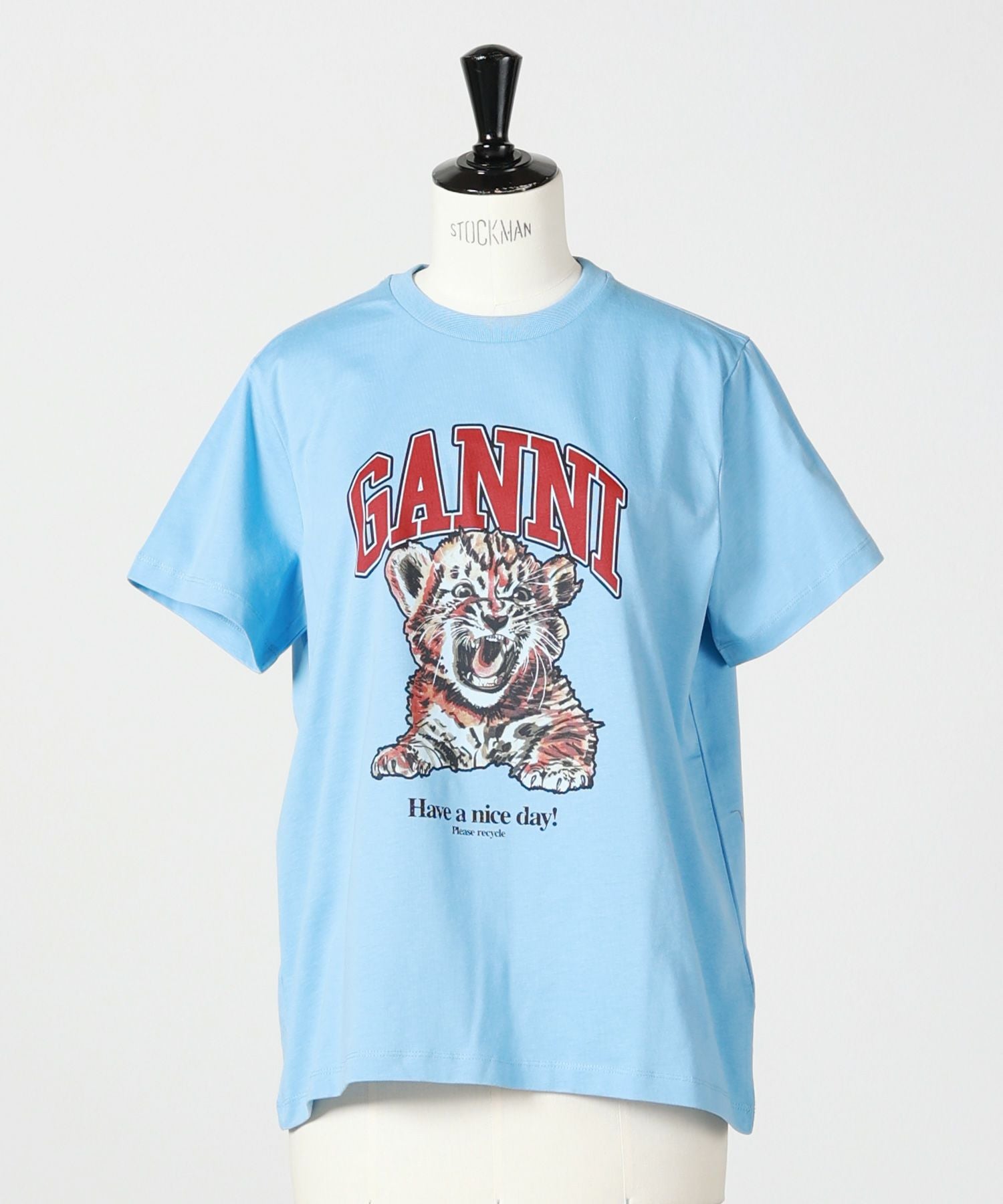 GANNI(ガニー)】 Blue Relaxed Jersey Tiger T-shirt｜PARIGOT ONLINE