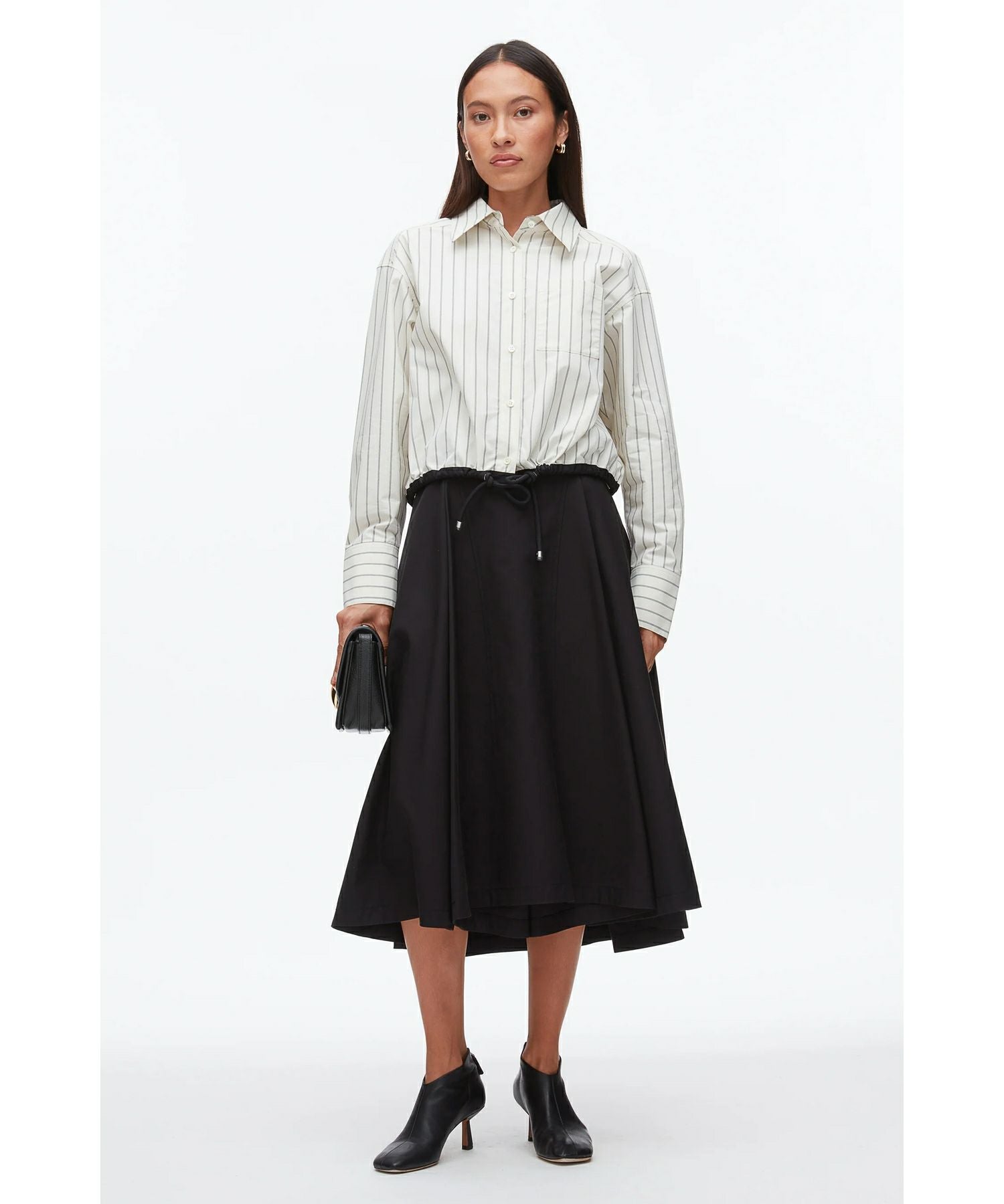 3.1 phillip limニットパンツ　フリル　ストライプXS美品 3.1 Phillip Lim(スリーワン フィリップリム)】 Drawcord Hem Stripe