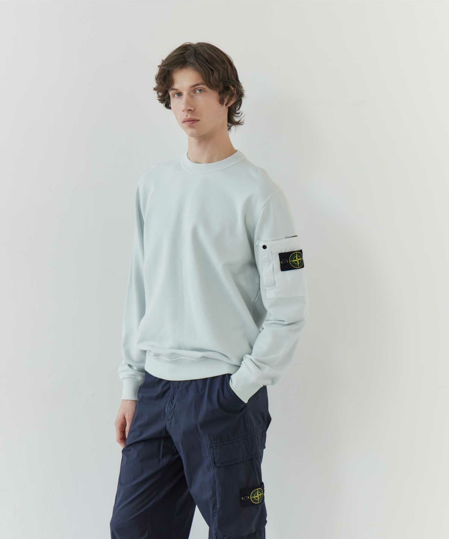 STONE ISLAND(ストーンアイランド)】 COTTON FLEECE WITH SEASONAL