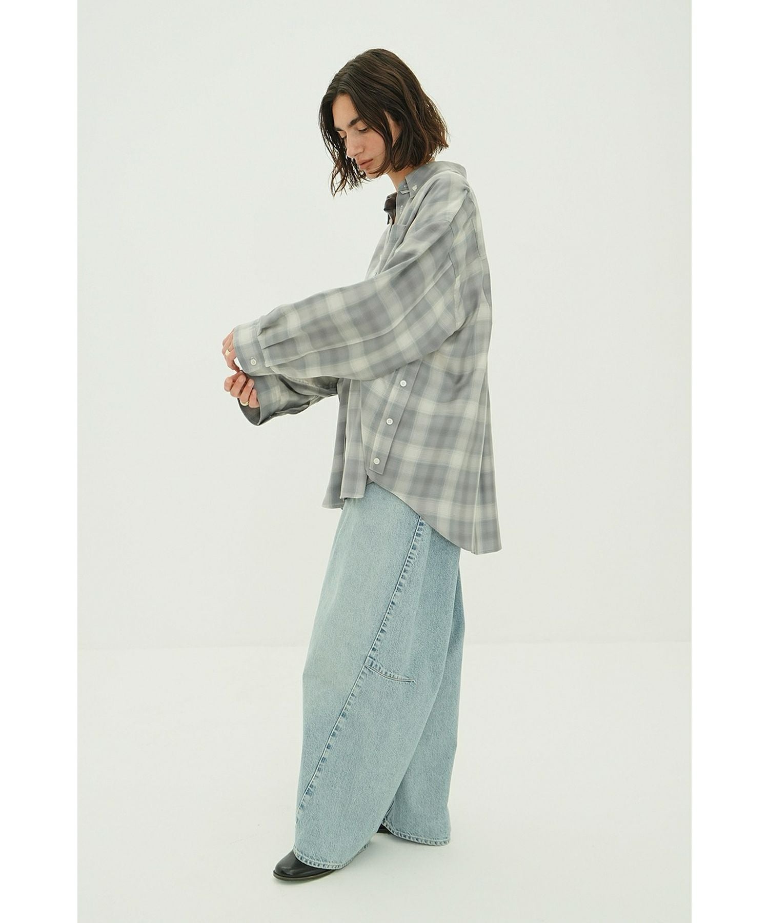 CLANE(クラネ)】 2WAY OVER OMBRE CHECK SHIRTS｜PARIGOT ONLINE