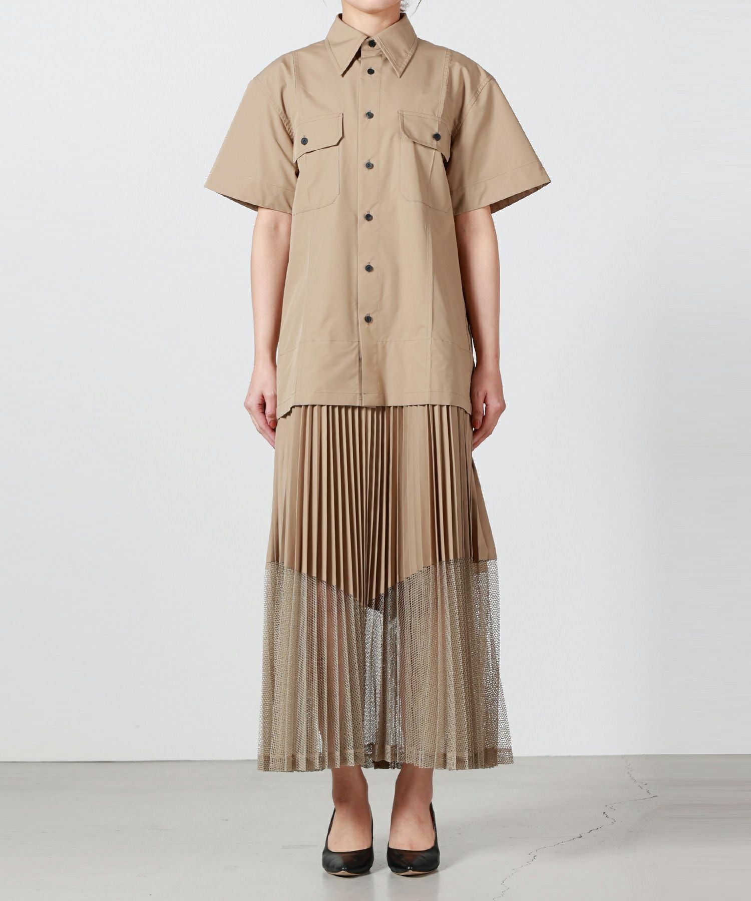 TOGA PULLA(トーガプルラ)】 TYPEWRITER MESH DRESS｜PARIGOT ONLINE