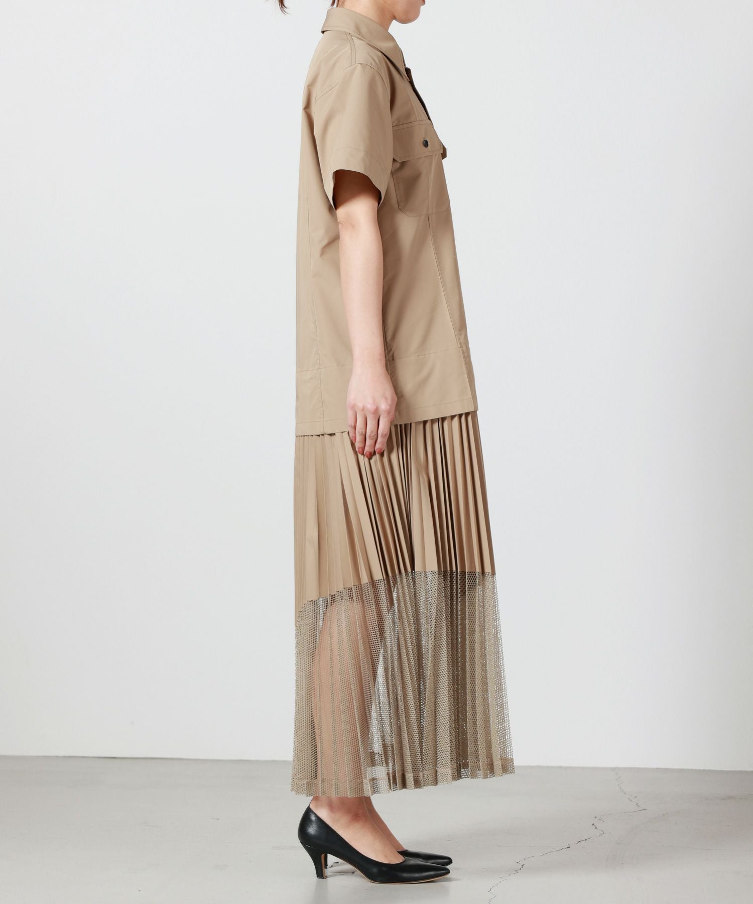 TOGA PULLA(トーガプルラ)】 TYPEWRITER MESH DRESS｜PARIGOT ONLINE