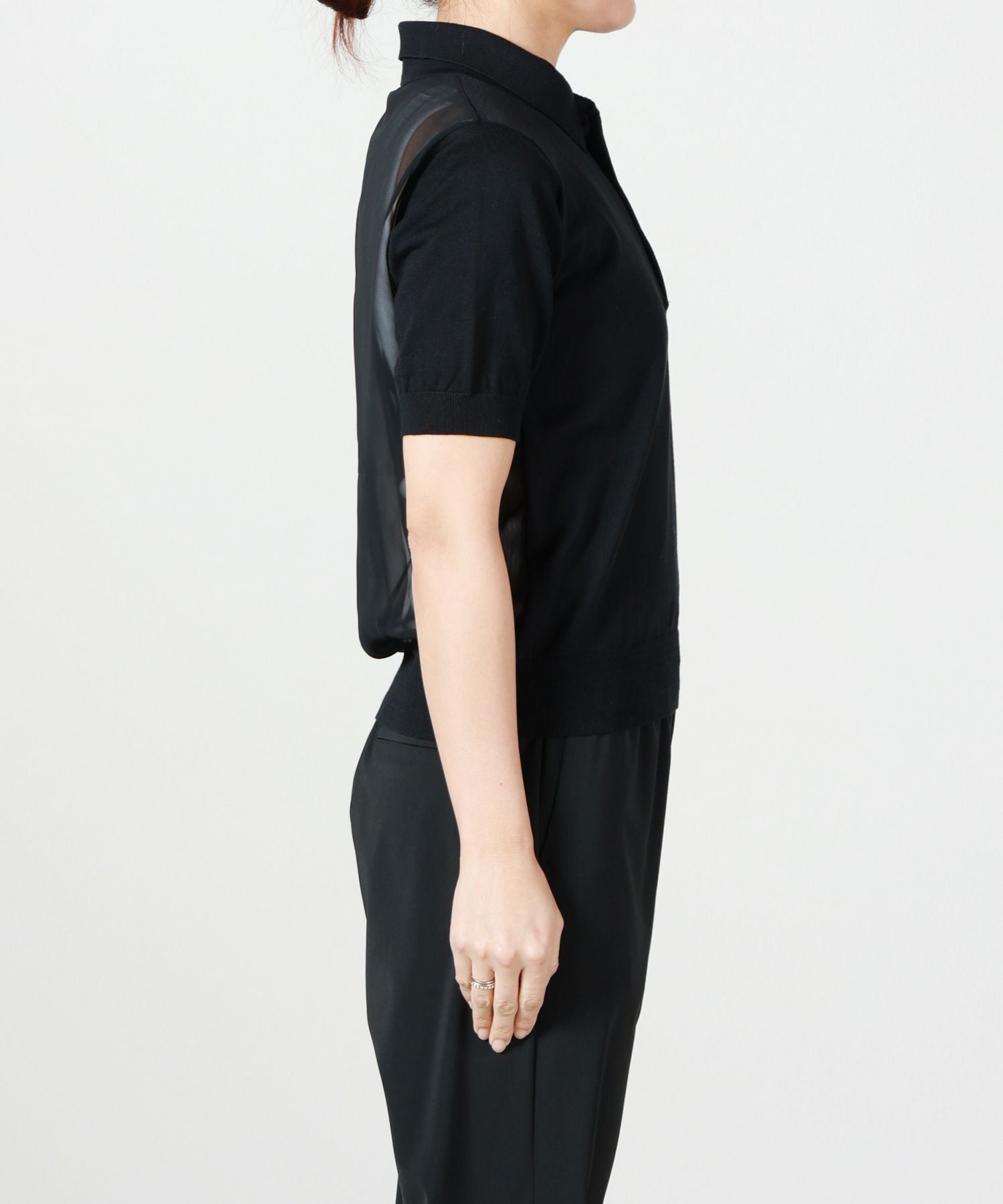 HYKE(ハイク)】 SHEER BACK POLO KNIT｜PARIGOT ONLINE（パリゴ