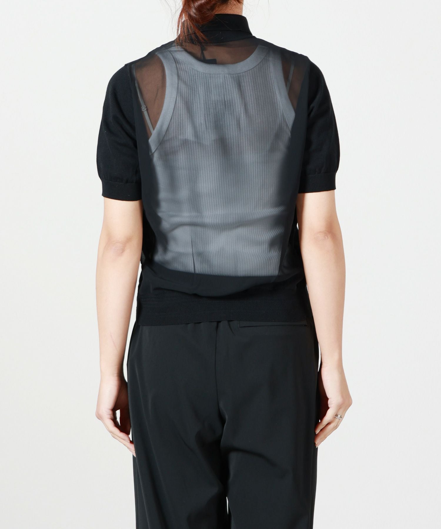 HYKE(ハイク)】 SHEER BACK POLO KNIT｜PARIGOT ONLINE（パリゴ
