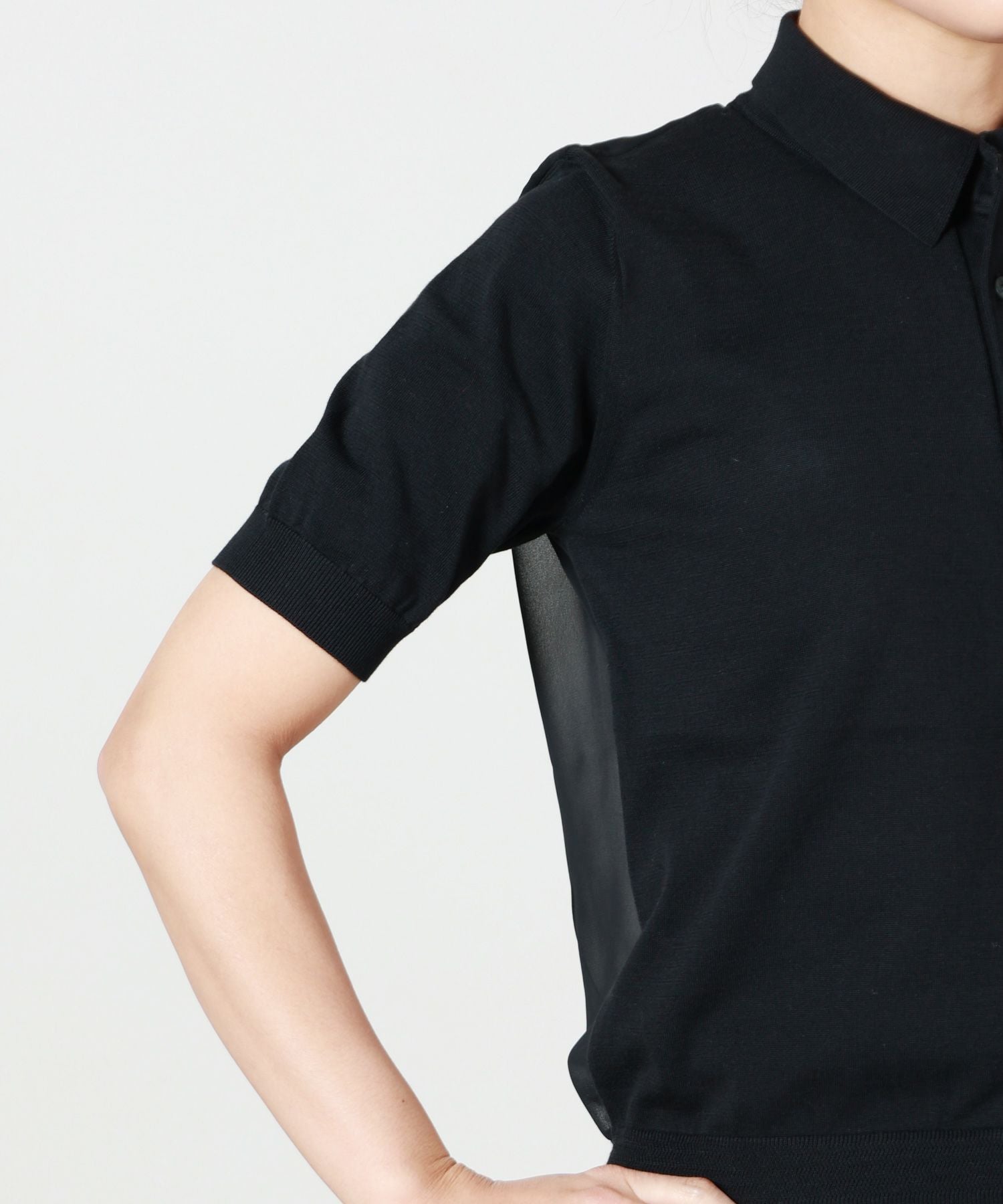 HYKE(ハイク)】 SHEER BACK POLO KNIT｜PARIGOT ONLINE（パリゴ