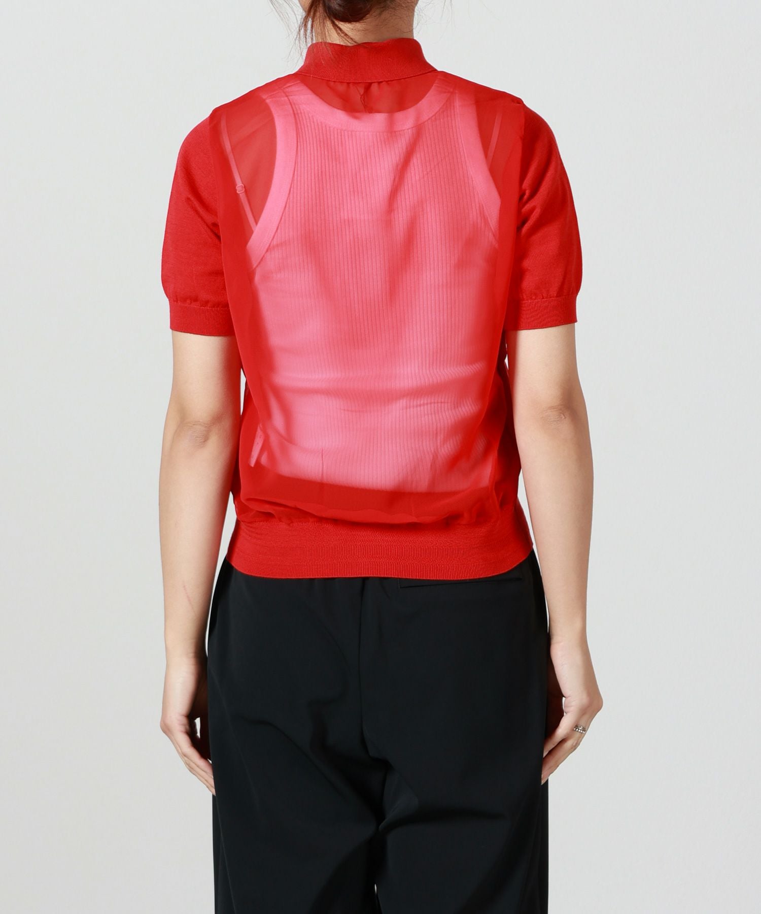 HYKE(ハイク)】 SHEER BACK POLO KNIT｜PARIGOT ONLINE（パリゴ