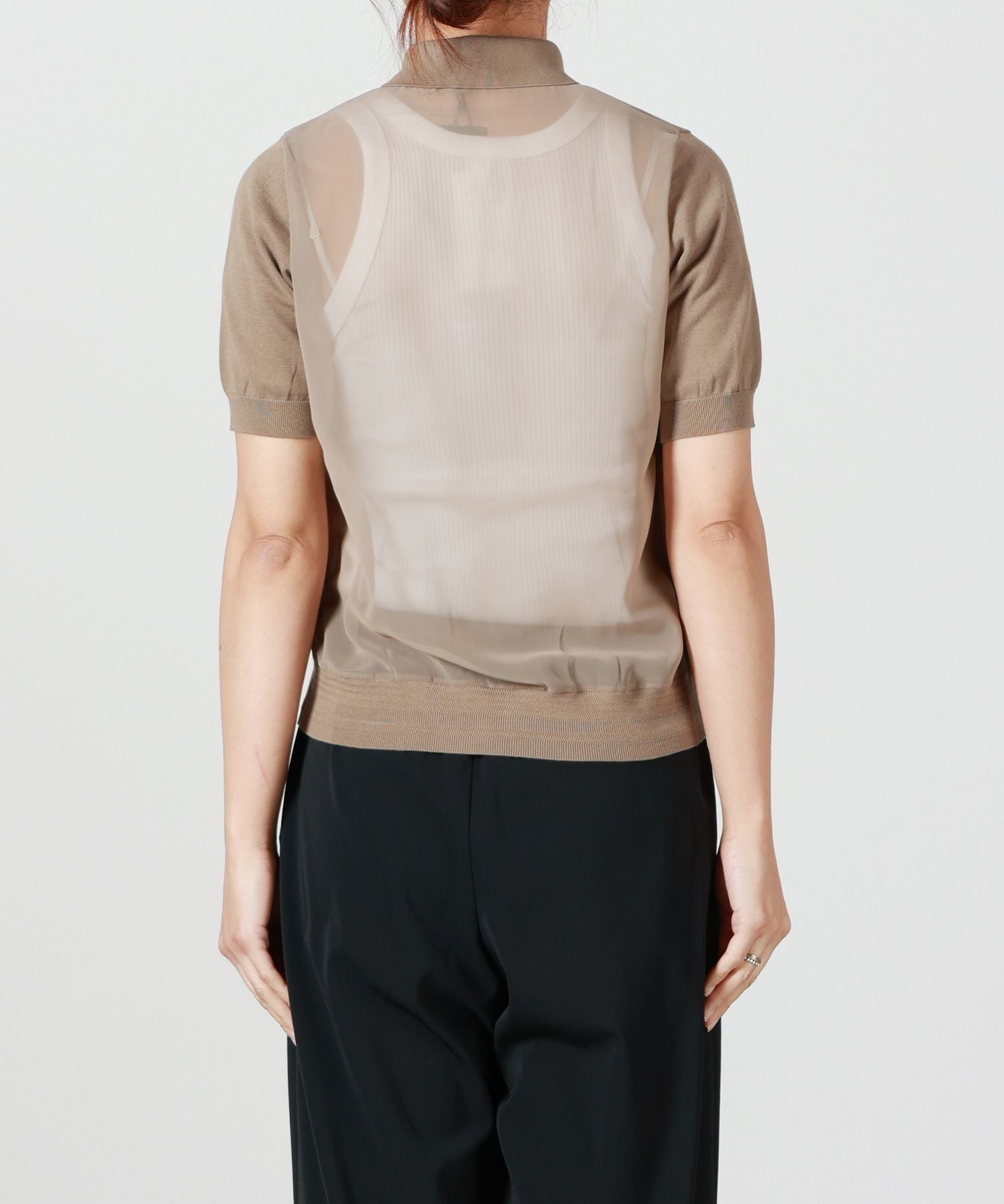 HYKE(ハイク)】 SHEER BACK POLO KNIT｜PARIGOT ONLINE（パリゴ