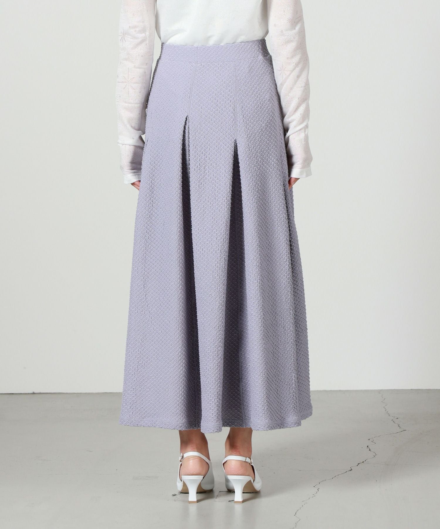 Mame Kurogouchi(マメ クロゴウチ)】 Shirring Jersey Jacquard Flare