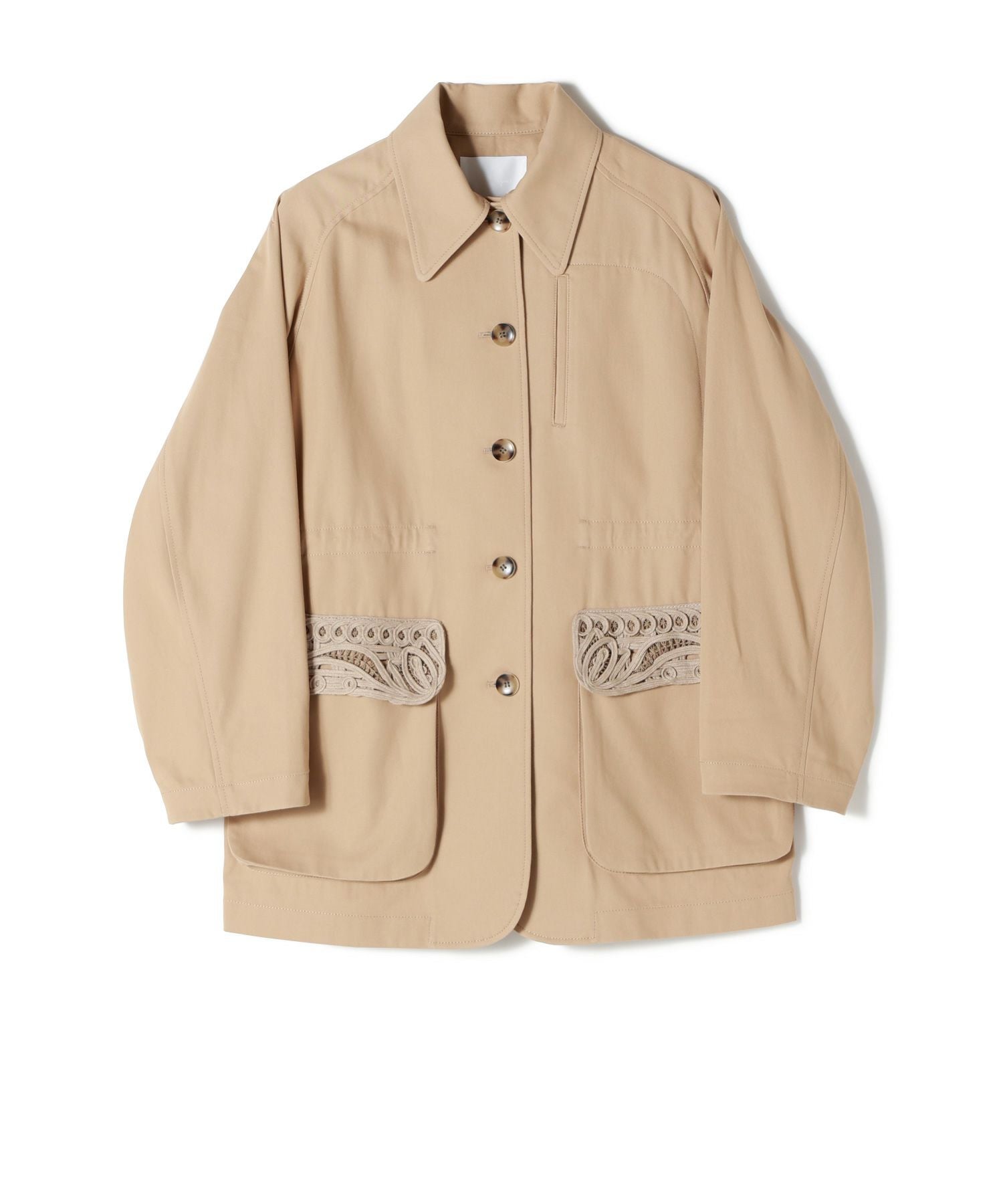 別注Cording Embroidery Jacket ブラック Mame Kurogouchi(マメ クロゴウチ)】 Cording Embroidery Detailed