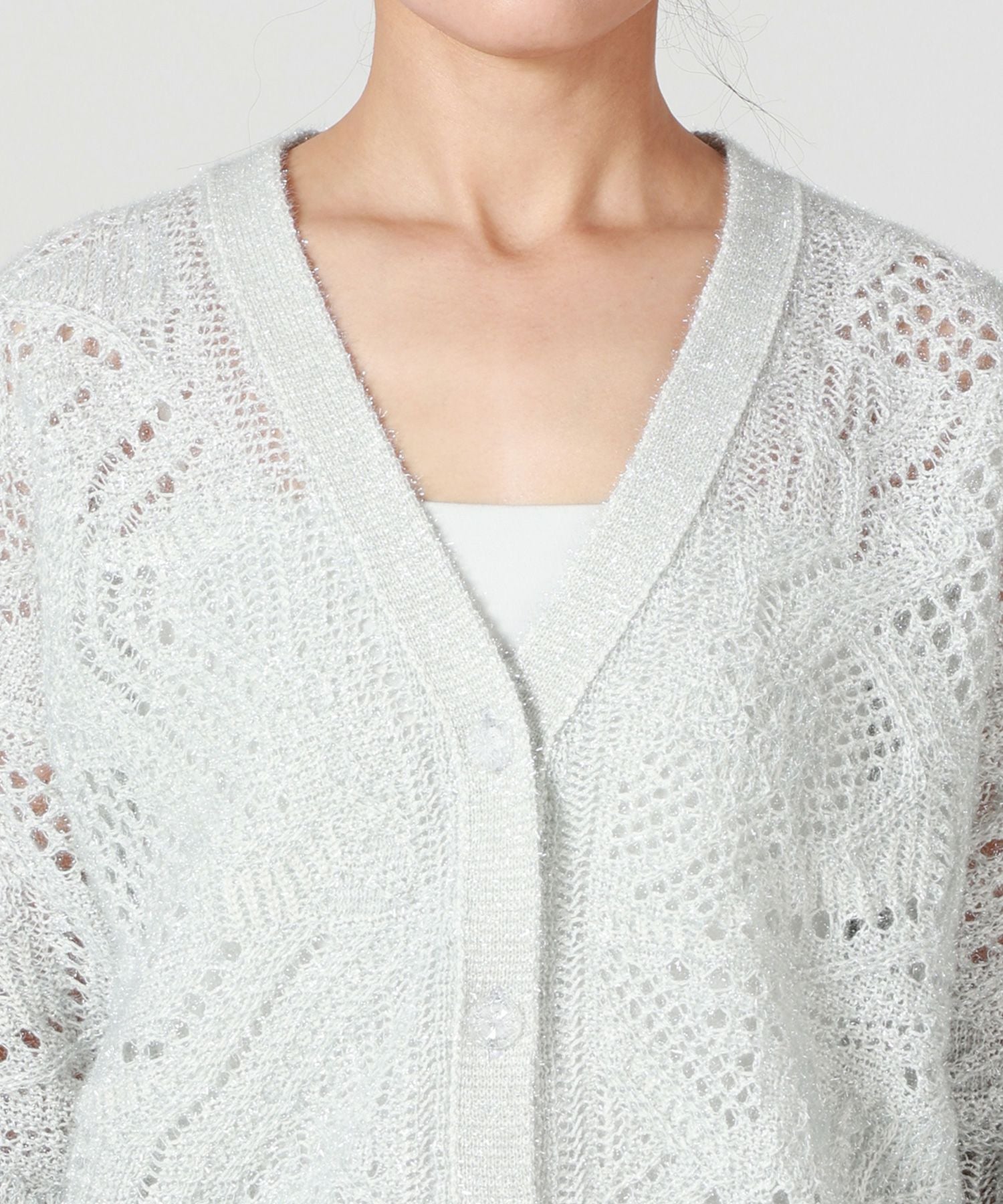 Mame Kurogouchi(マメ クロゴウチ)】 Shimmering Knit Cardigan