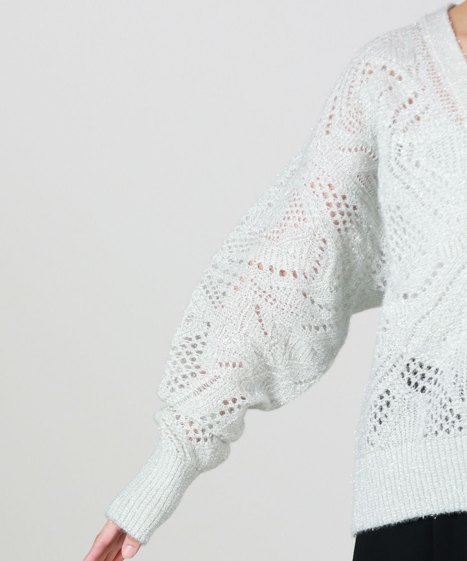 り*な様 新品未使用⭐︎mame Shimmering Knit Cardiga Shimmering Knit Cardigan(2 BLACK): Mame Kurogouchi: WOMENS