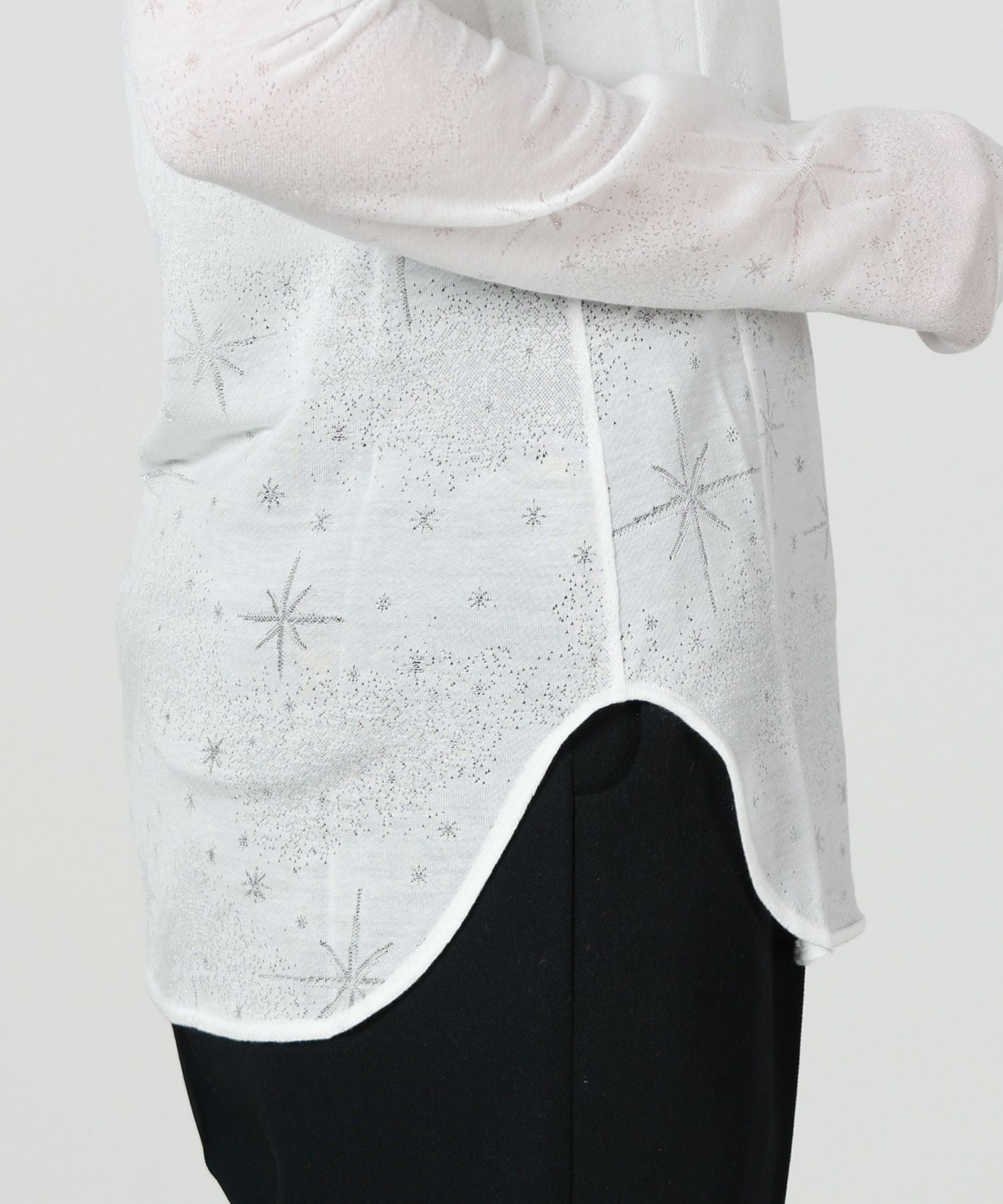 Mame Kurogouchi(マメ クロゴウチ)】 Starry Jersey Square Neck Sheer