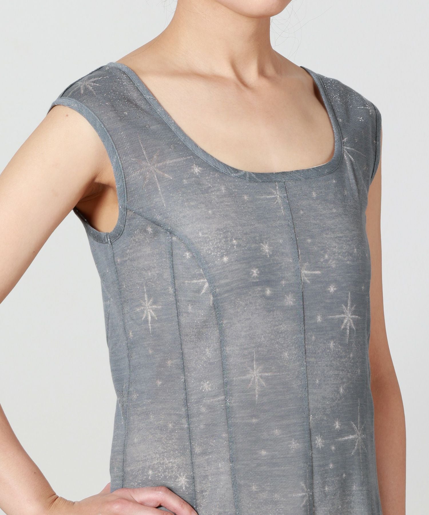 Mame Kurogouchi(マメ クロゴウチ)】 Starry Jersey Sheer Dress