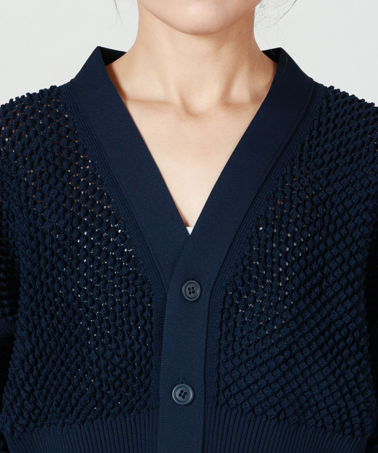 CFCL / シーエフシーエル | LATTICE CROPPED CARDIGAN / ニット カーディガン | F | ホワイト | レディース CFCL(シーエフシーエル)】 PARIGOT別注 LATICE CROPPED CARDIGAN