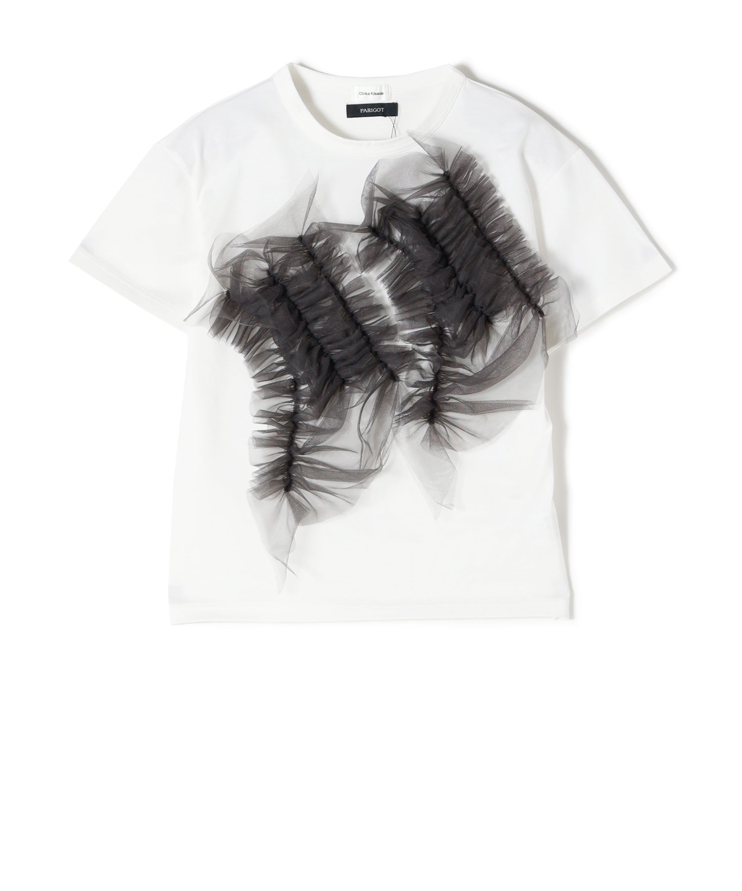 Chika Kisada(チカ キサダ)】 PARIGOT別注 TULLE DOCKING T-SHIRT