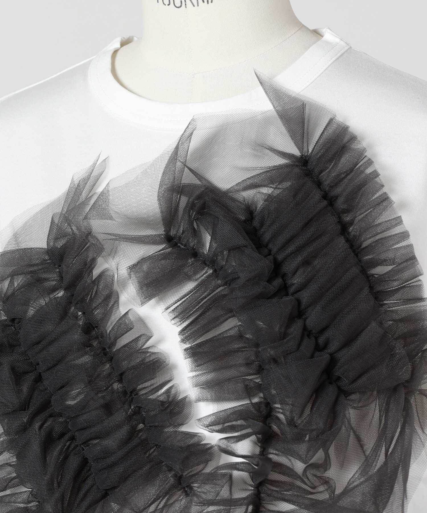 Chika Kisada(チカ キサダ)】 PARIGOT別注 TULLE DOCKING T-SHIRT