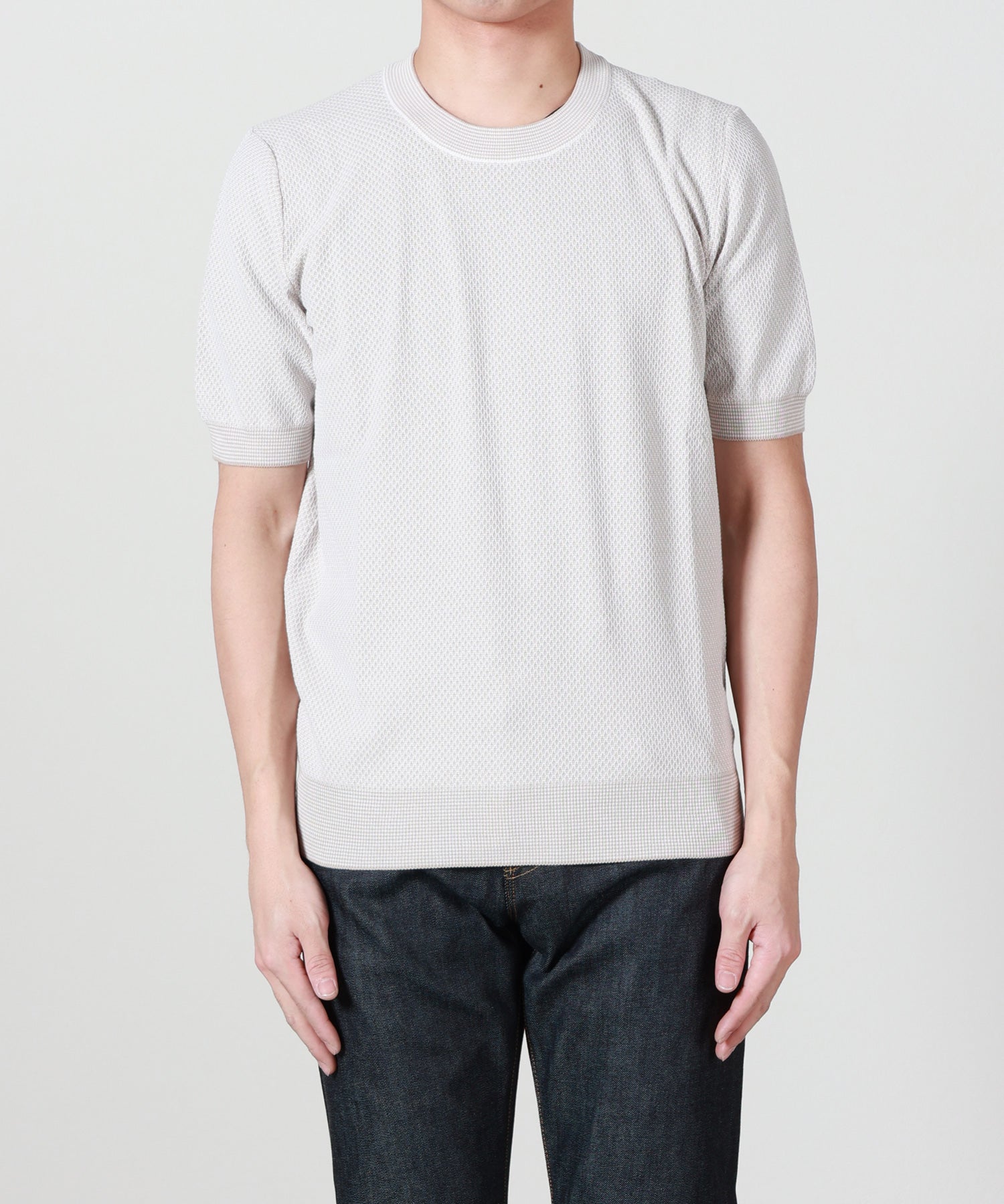 Gran Sasso(グランサッソ)】 フレッシュコットン ピケ クルーネック