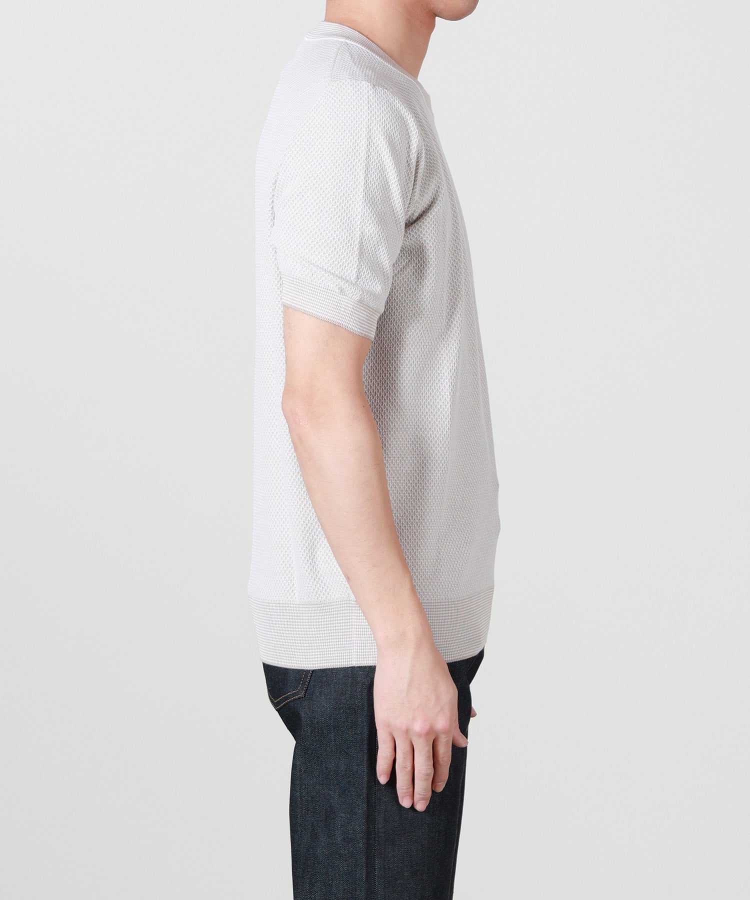 Gran Sasso(グランサッソ)】 フレッシュコットン ピケ クルーネック