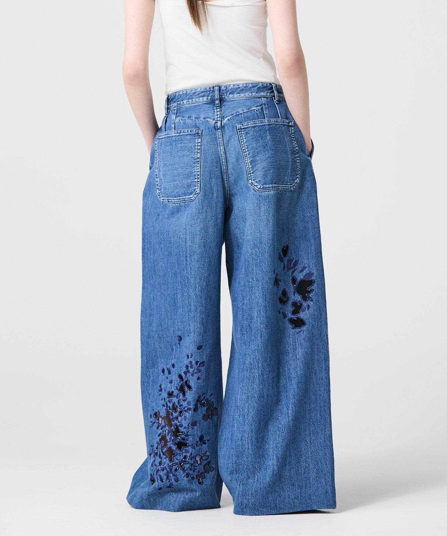 JAPAN DENIM(ジャパンデニム)】 TANAKA_FLOWER EMBROIDERY DENIM