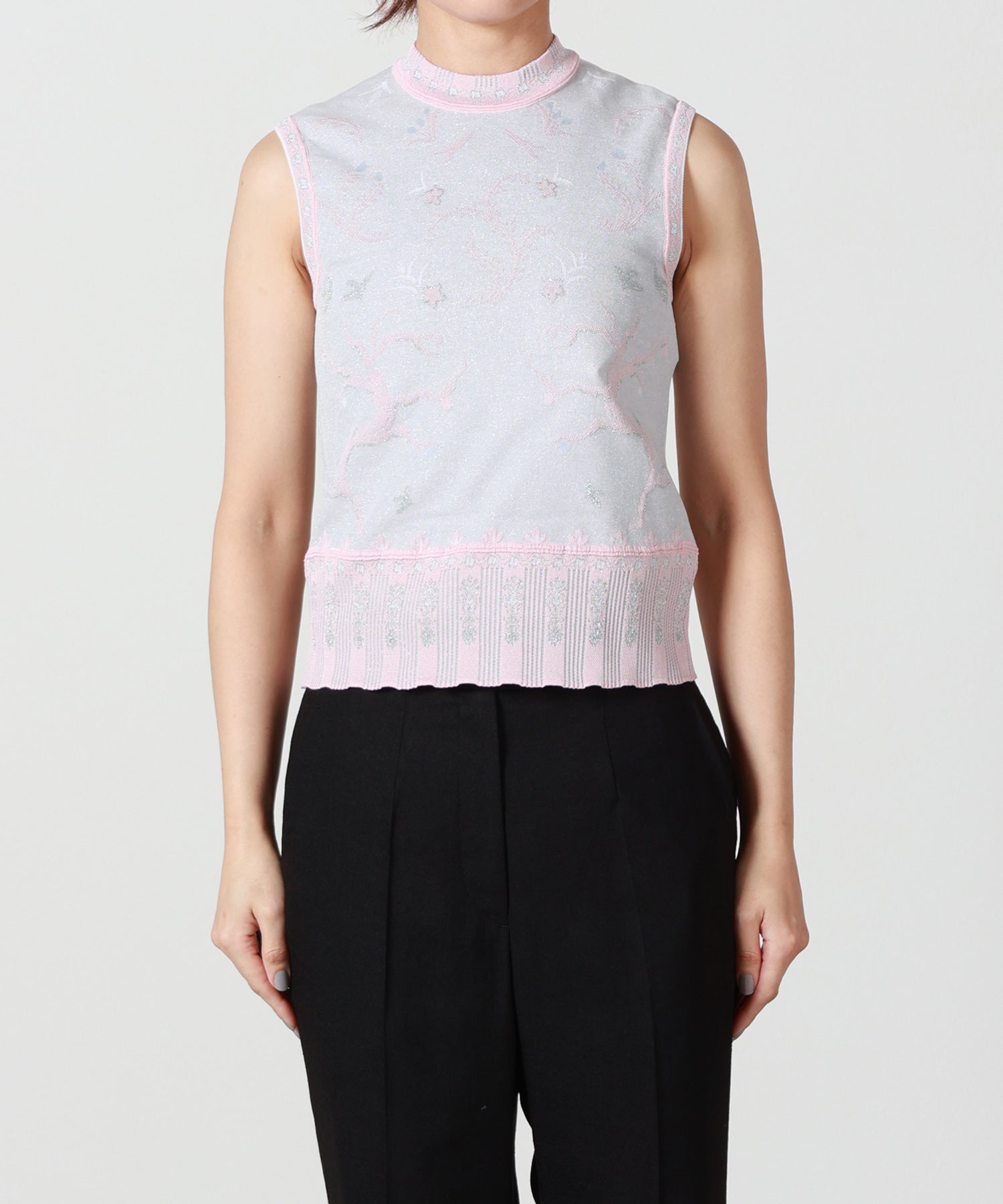 Mame Kurogouchi(マメ クロゴウチ)】 Layered Jacquard Sleeveless