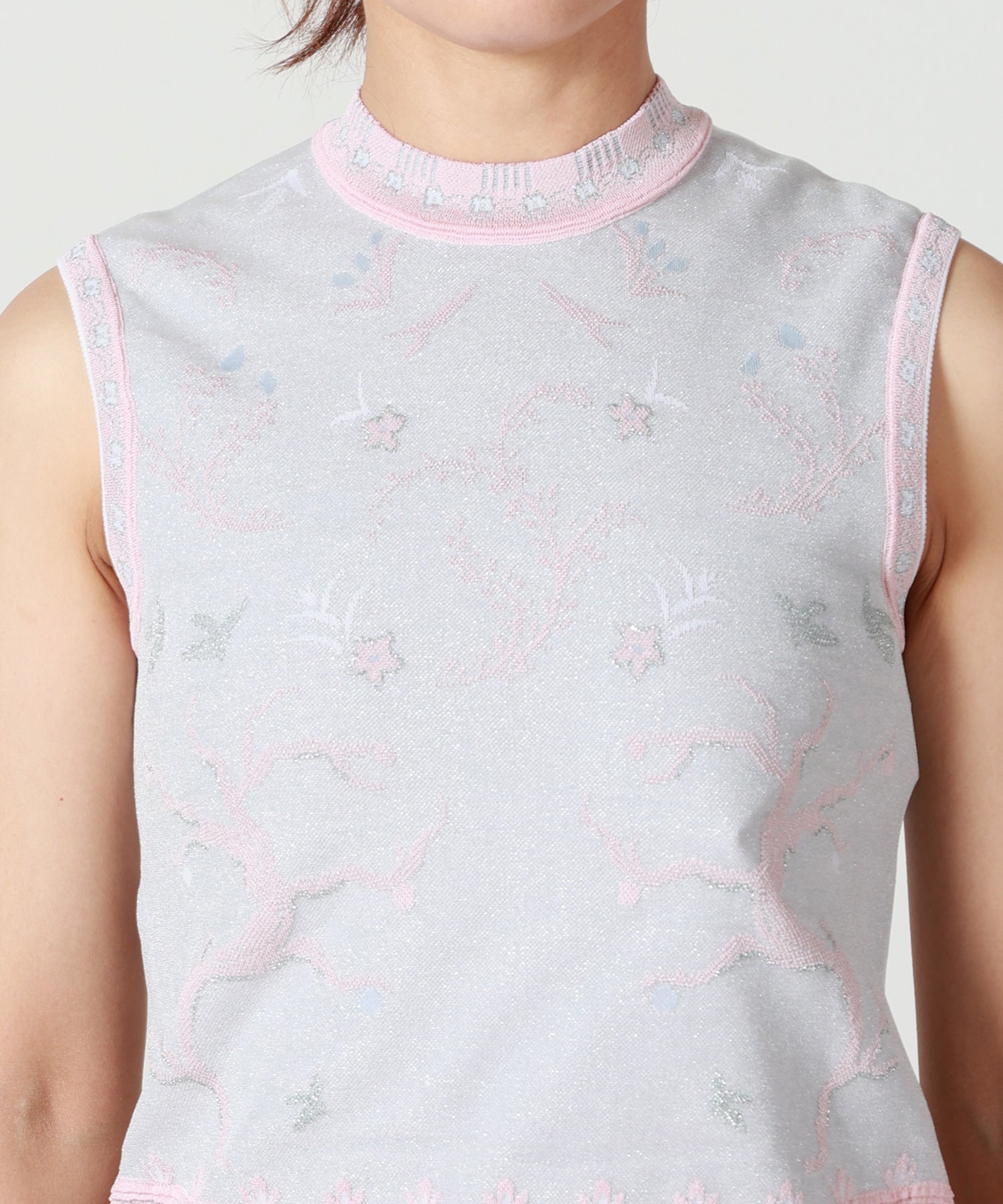 Mame Kurogouchi(マメ クロゴウチ)】 Layered Jacquard Sleeveless