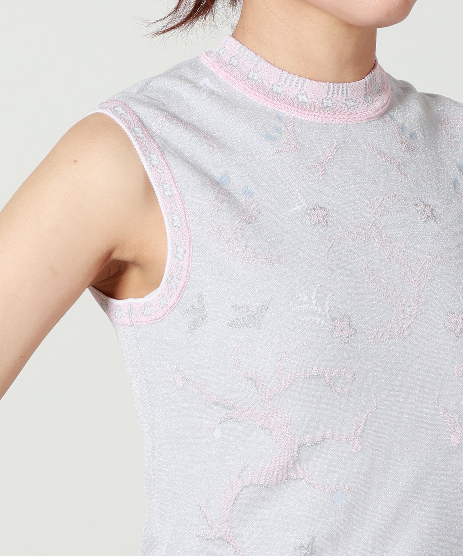 Mame Kurogouchi(マメ クロゴウチ)】 Layered Jacquard Sleeveless