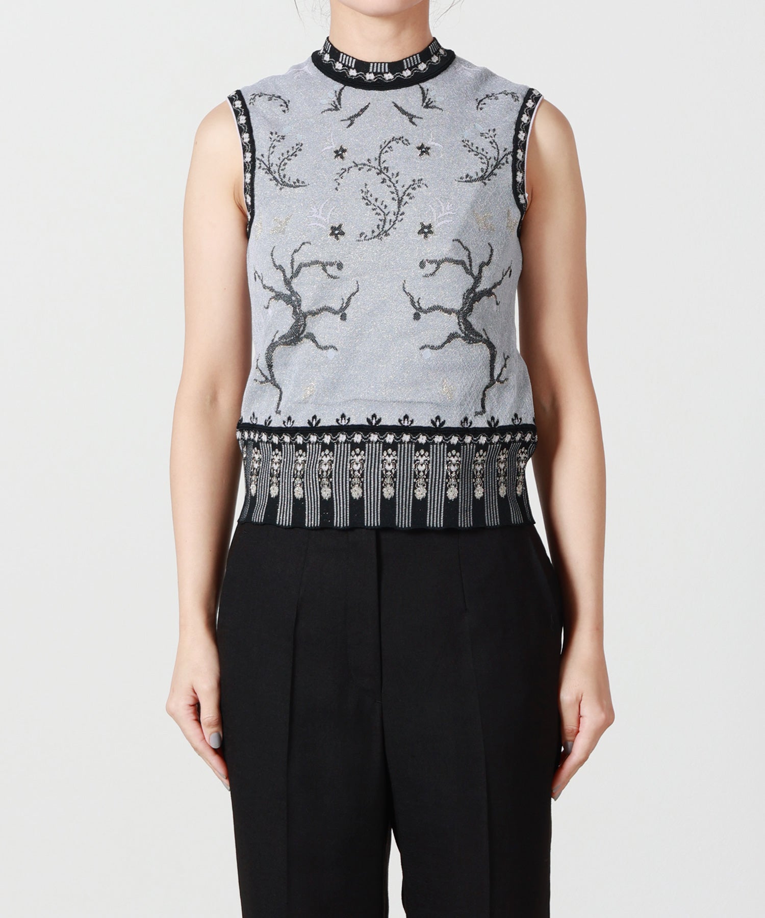 Mame Kurogouchi(マメ クロゴウチ)】 Layered Jacquard Sleeveless