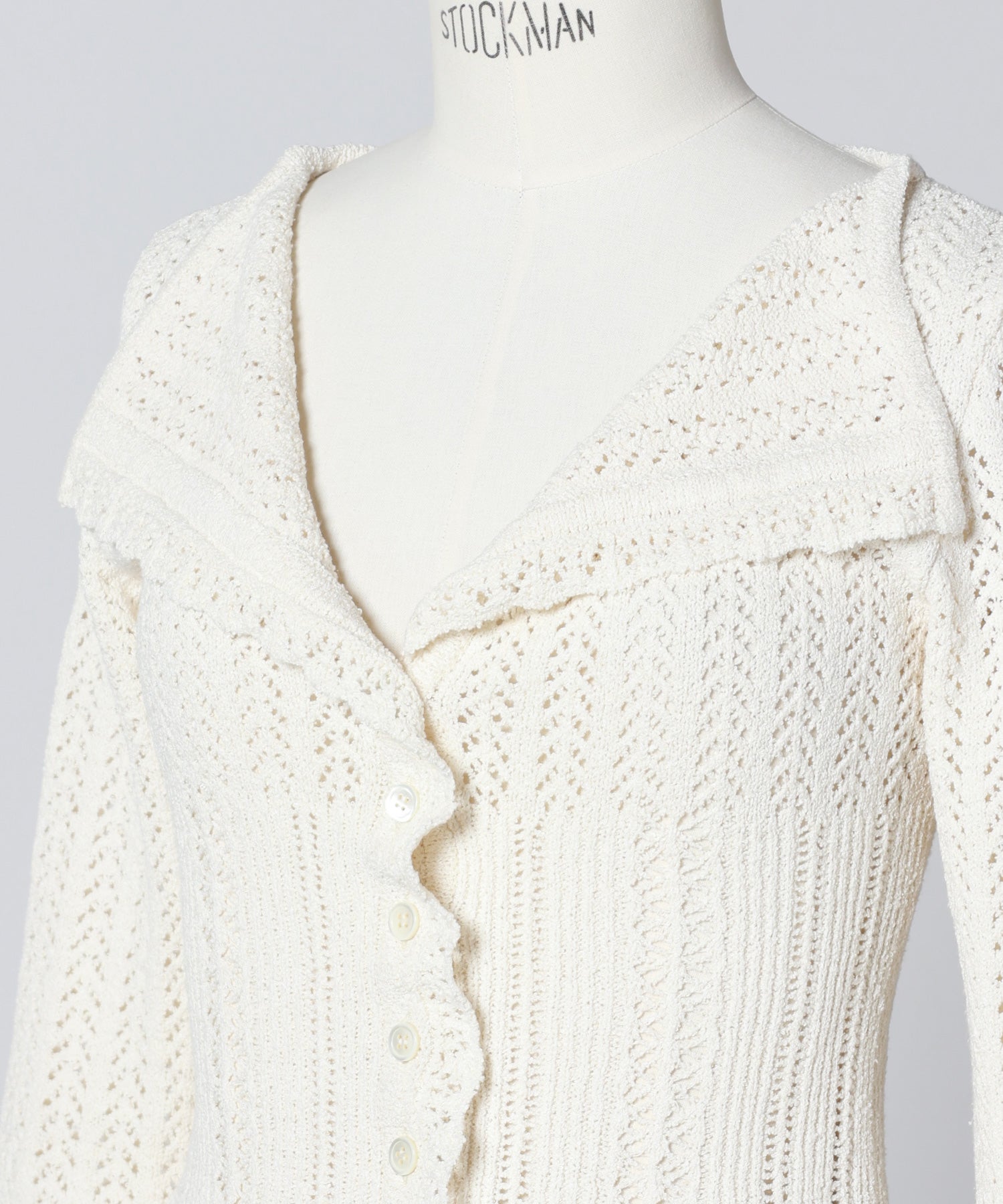 BOUCLÉ KNIT LACE CARDIGAN fetico BOUCLÉ KNIT LACE CARDIGAN – FETICO Official Online Shop