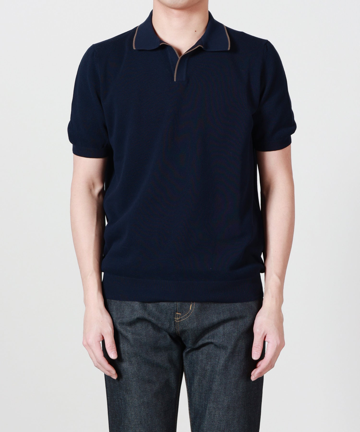 Gran Sasso(グランサッソ)】 フレッシュコットン 半袖スキッパーポロ