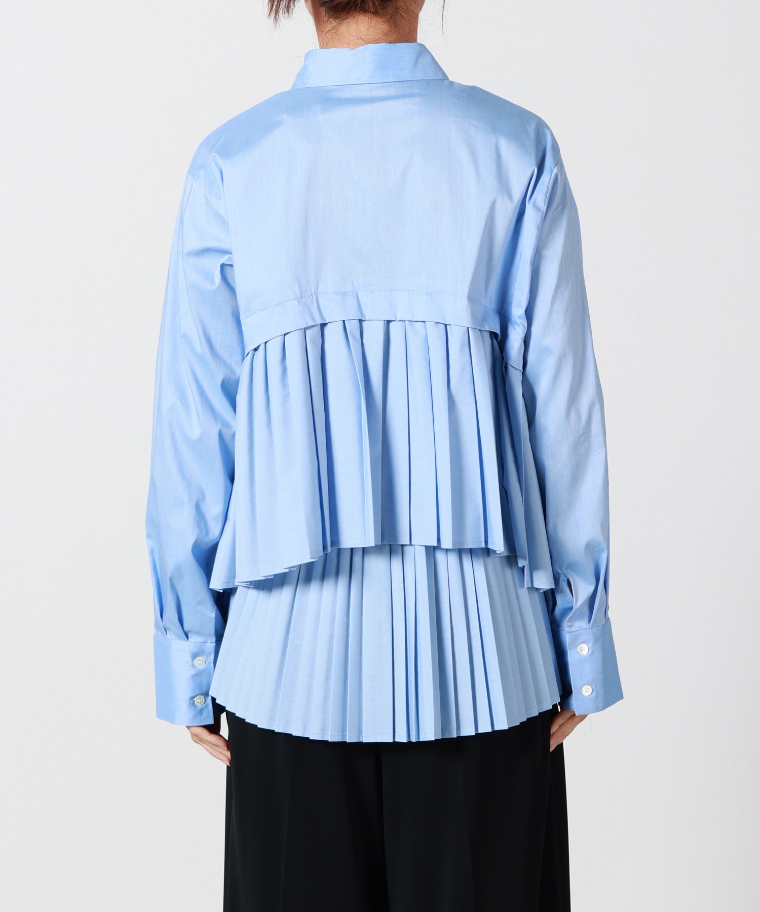 エレンディーク PARIGOT 21AW ブラウス 長袖 ニット ブルー F ELENDEEK（エレンディーク） ニット セーター ウールシアーリブニット