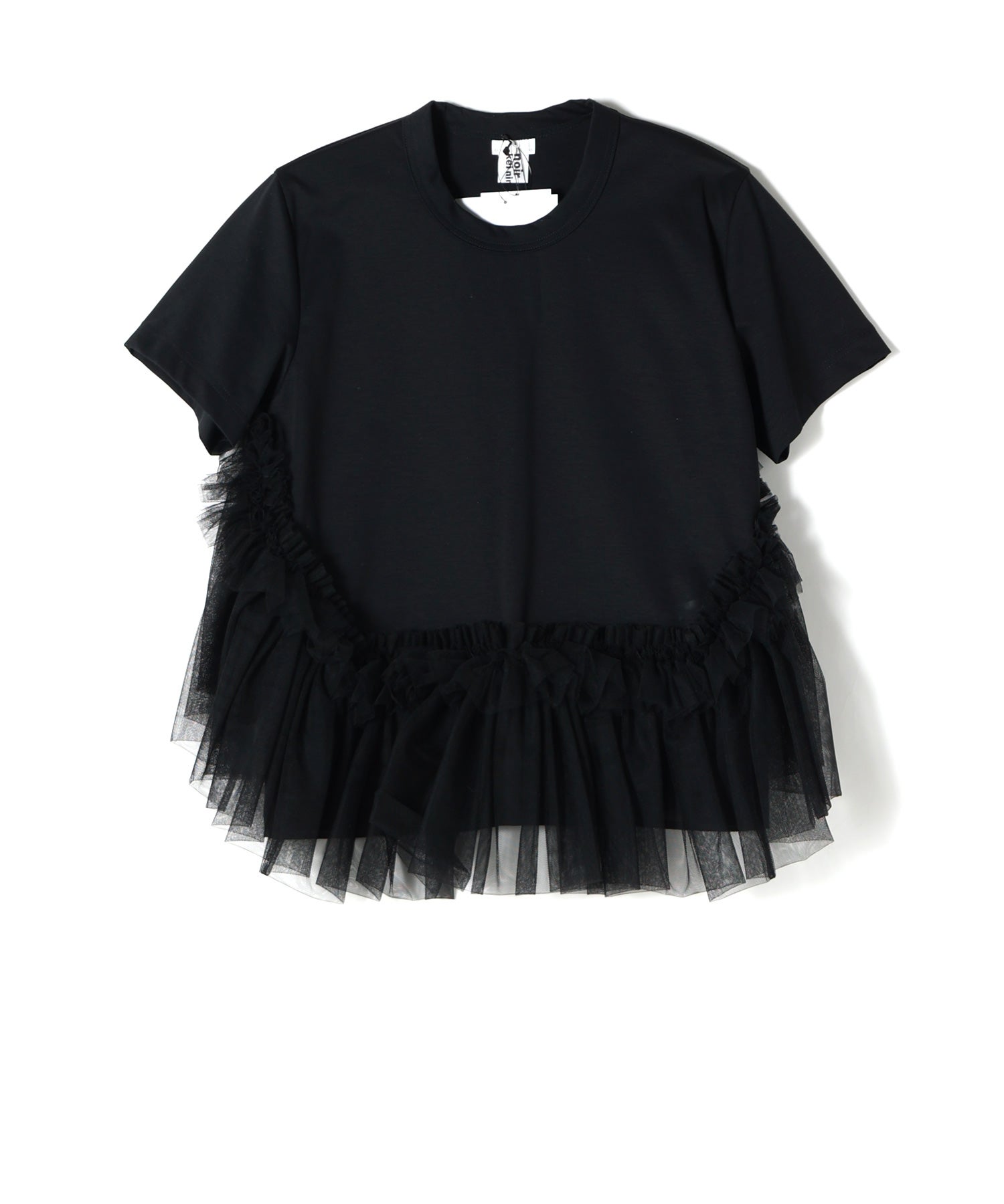 noir kei ninomiya チュール付き ロングTシャツ サイズS ○ノワールケイニノミヤ○チュール付き Tシャツ - メルカリ