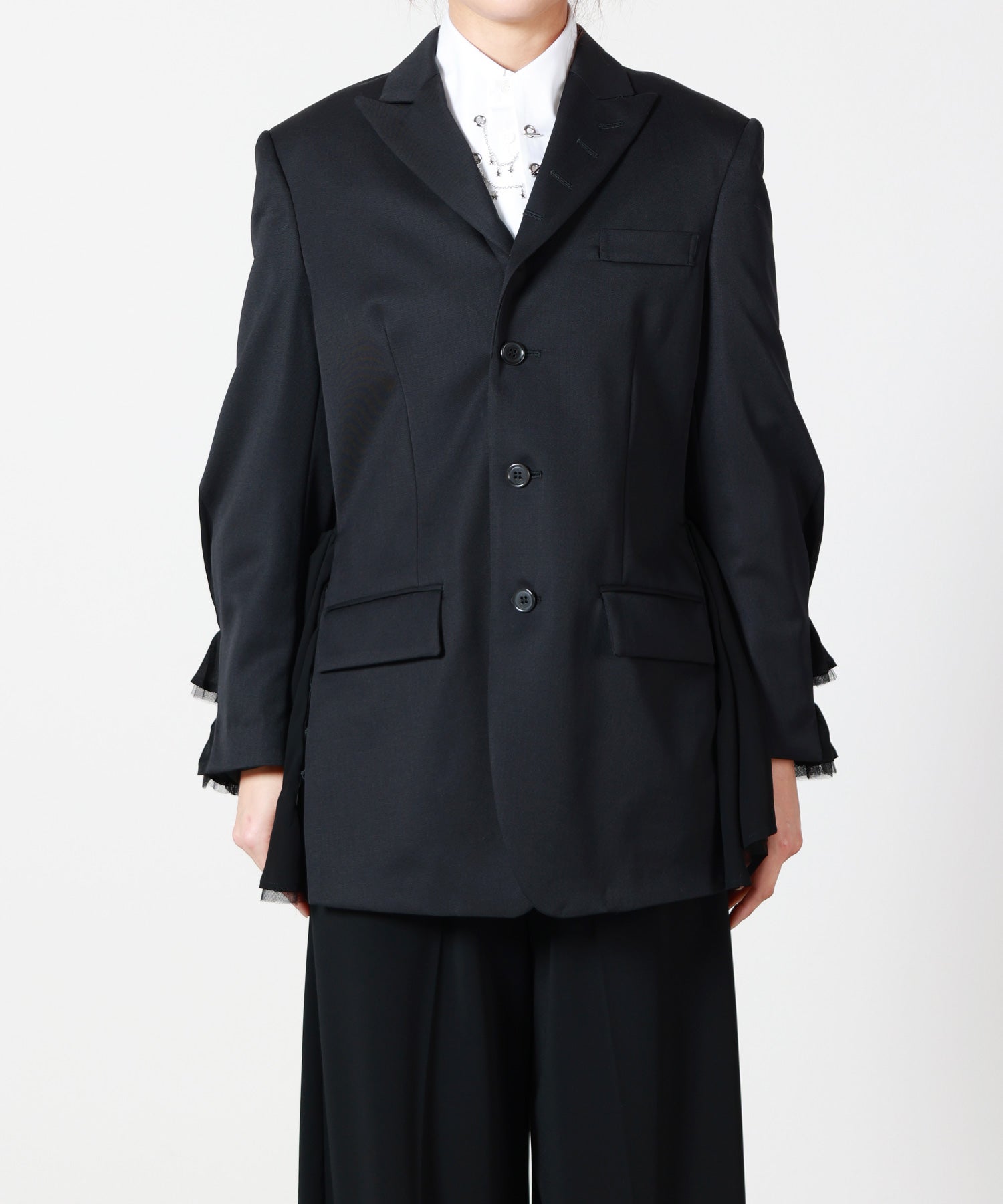 24AW noir kei ninomiya ブラック テーラードジャケット S noir kei ninomiya（ノワールケイニノミヤ）テーラードジャケット 黒