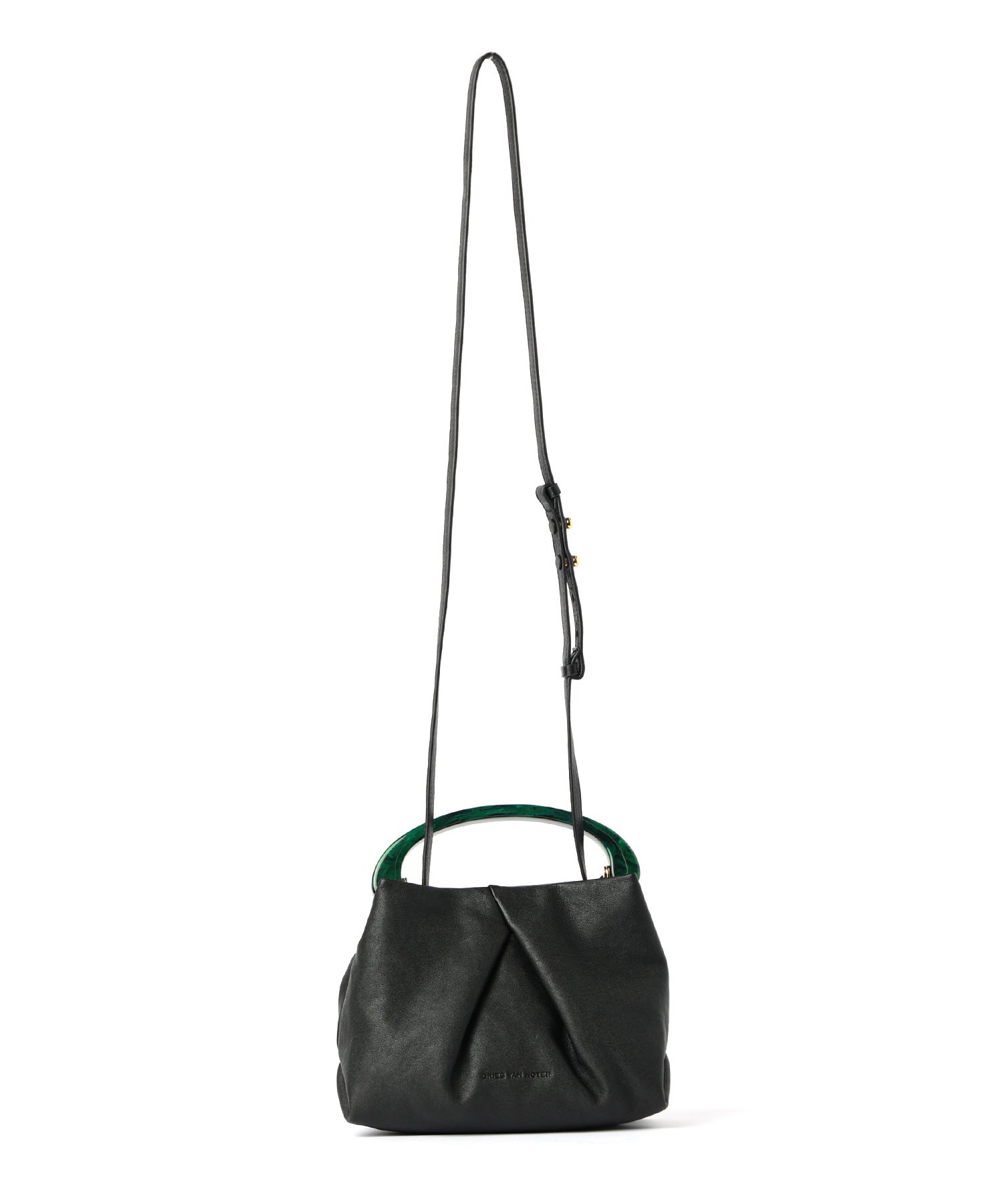 DRIES VAN NOTEN(ドリス ヴァン ノッテン)】小判プリーツレザーバッグ