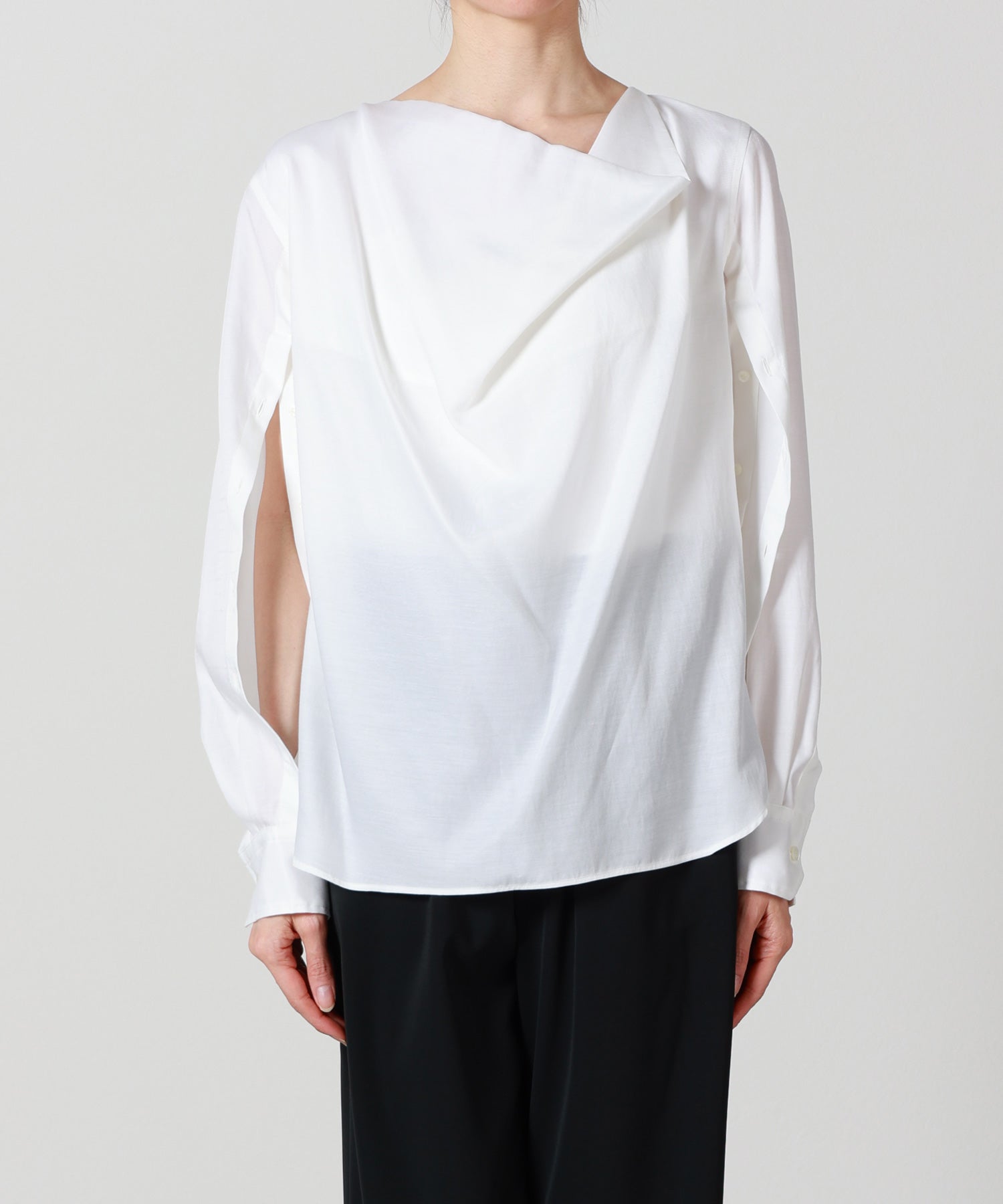 HYKE(ハイク)】 TWILL COWL NECK BLOUSE｜PARIGOT ONLINE（パリゴ