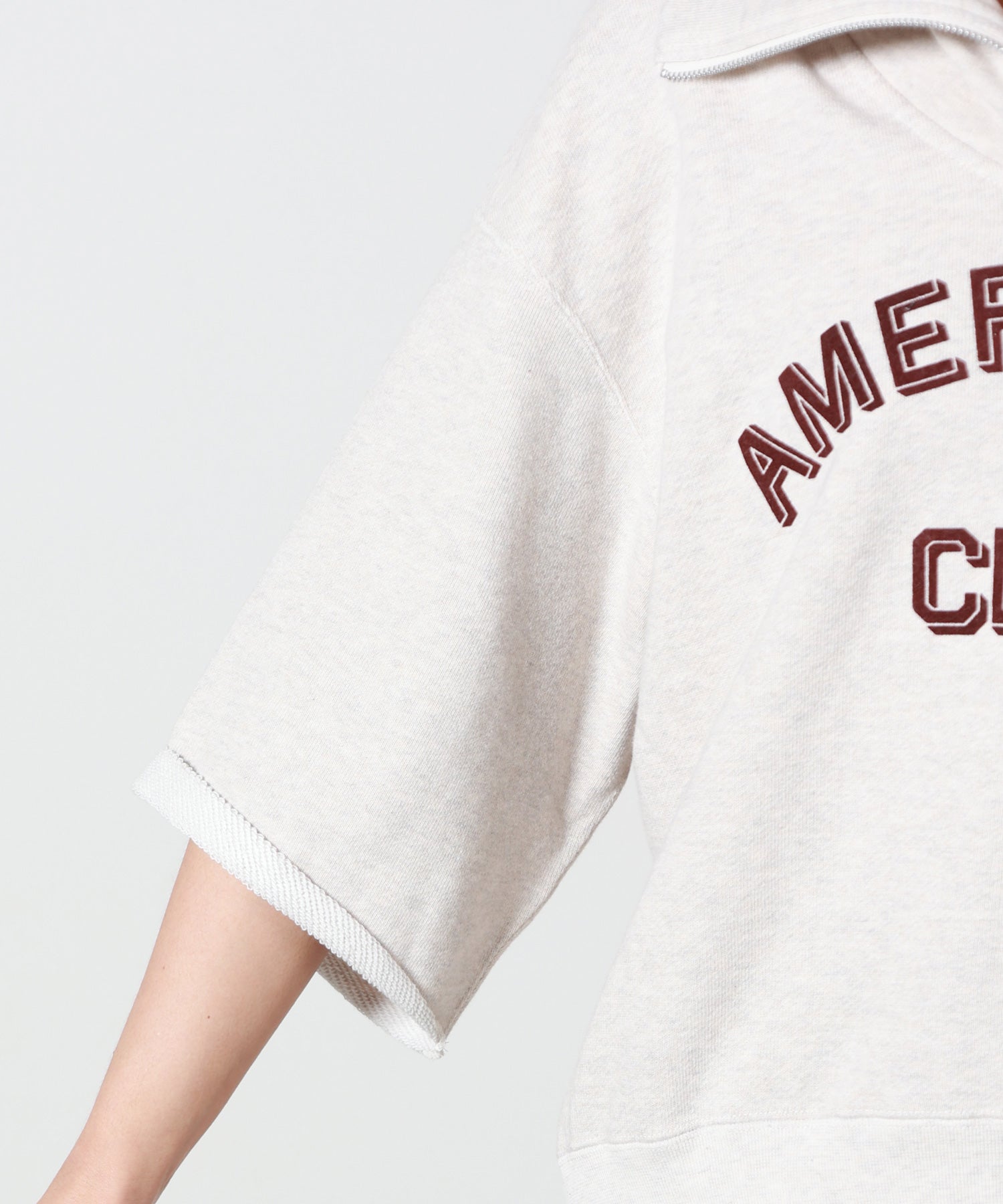 AMERICANA(アメリカーナ)】 クロップドハーフジップ カットオフ