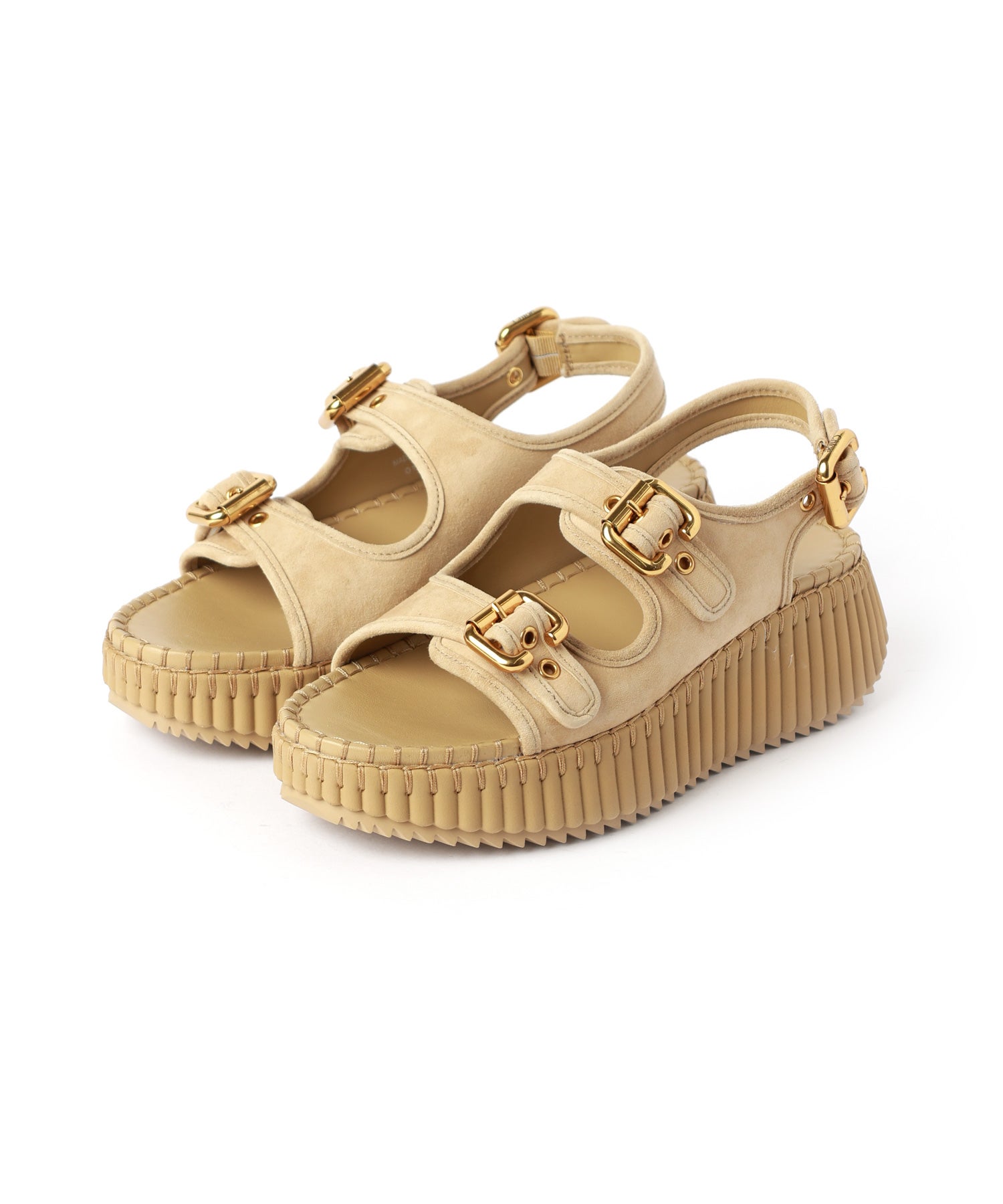 SEE BY Chloe ウッドウェッジサンダル Woodyウェッジエスパドリーユ 黒 - Chloé