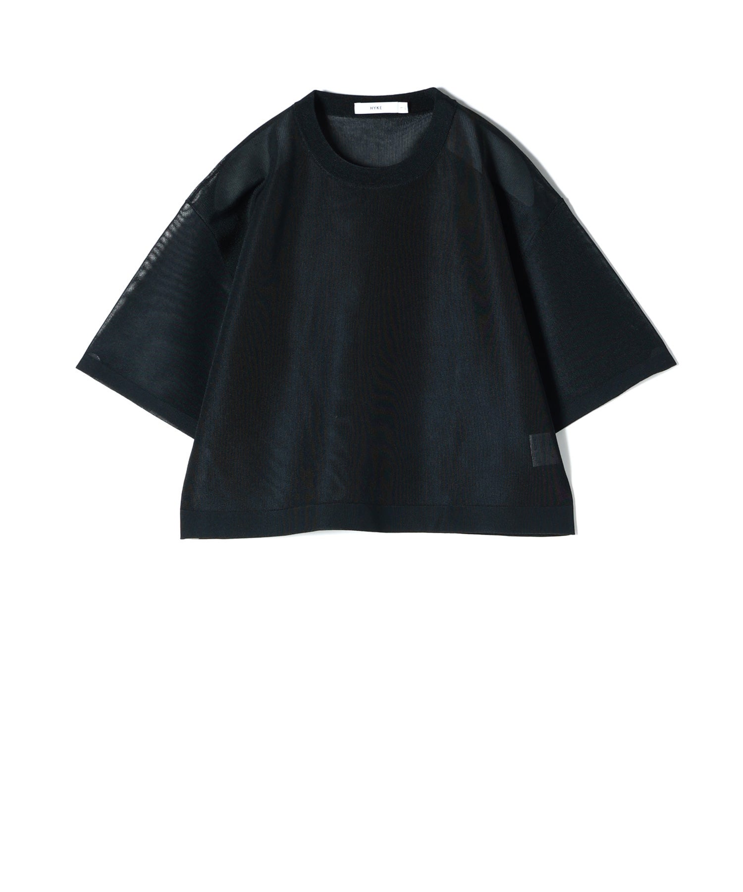 HYKE(ハイク)】 SHEER CROPPED CREW NECK KNIT｜PARIGOT ONLINE