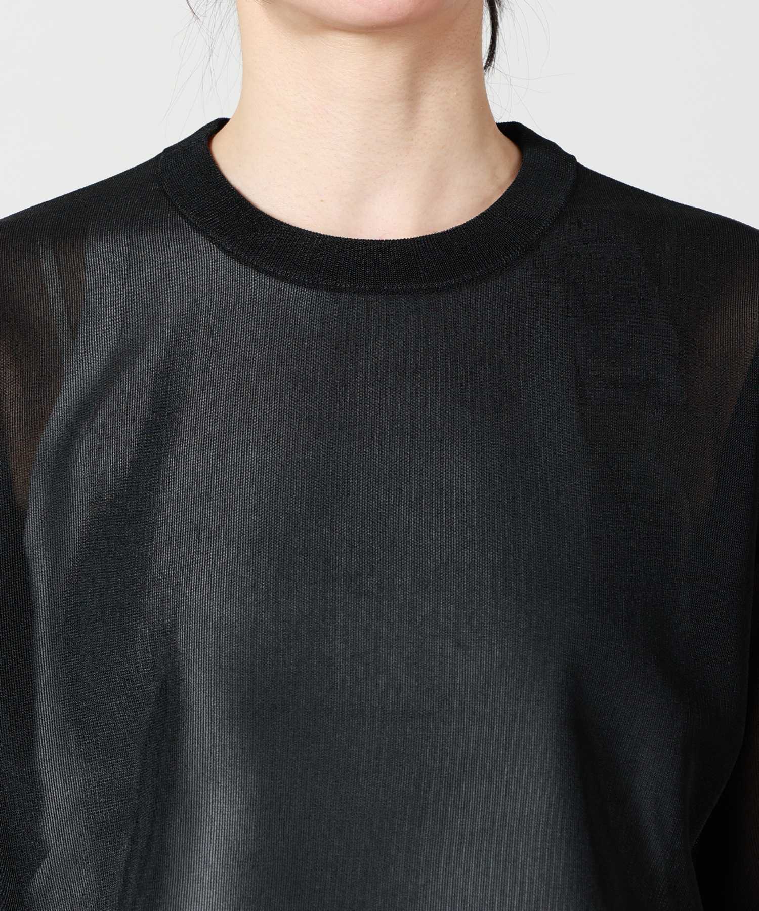 HYKE(ハイク)】 SHEER CROPPED CREW NECK KNIT｜PARIGOT ONLINE