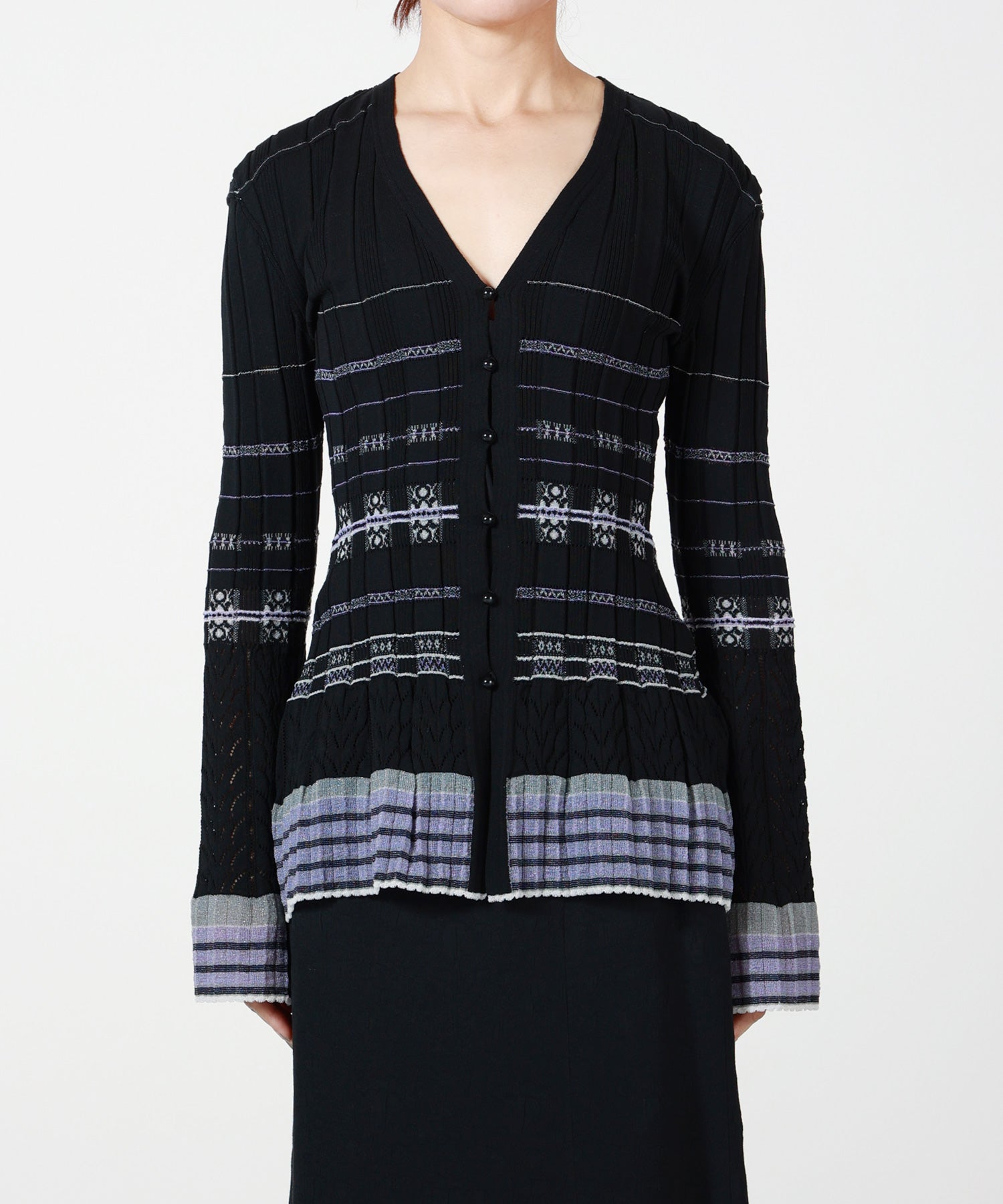 Mame Kurogouchi(マメ クロゴウチ)】 Lamp Shaped Knit Cardigan