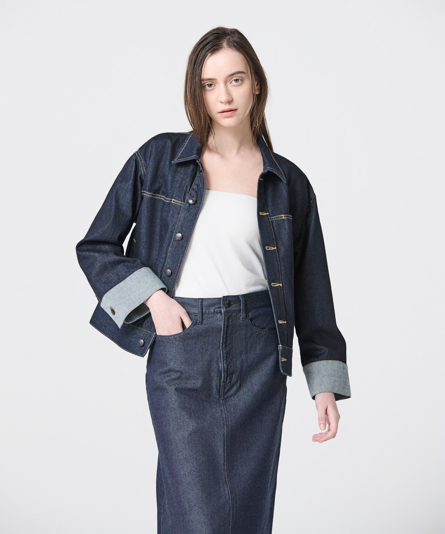 JAPAN DENIMジャパンデニムBICOLOR SLEEVE JACKET JAPAN DENIM(ジャパンデニム)】 BICOLOR SLEEVE JACKET｜PARIGOT