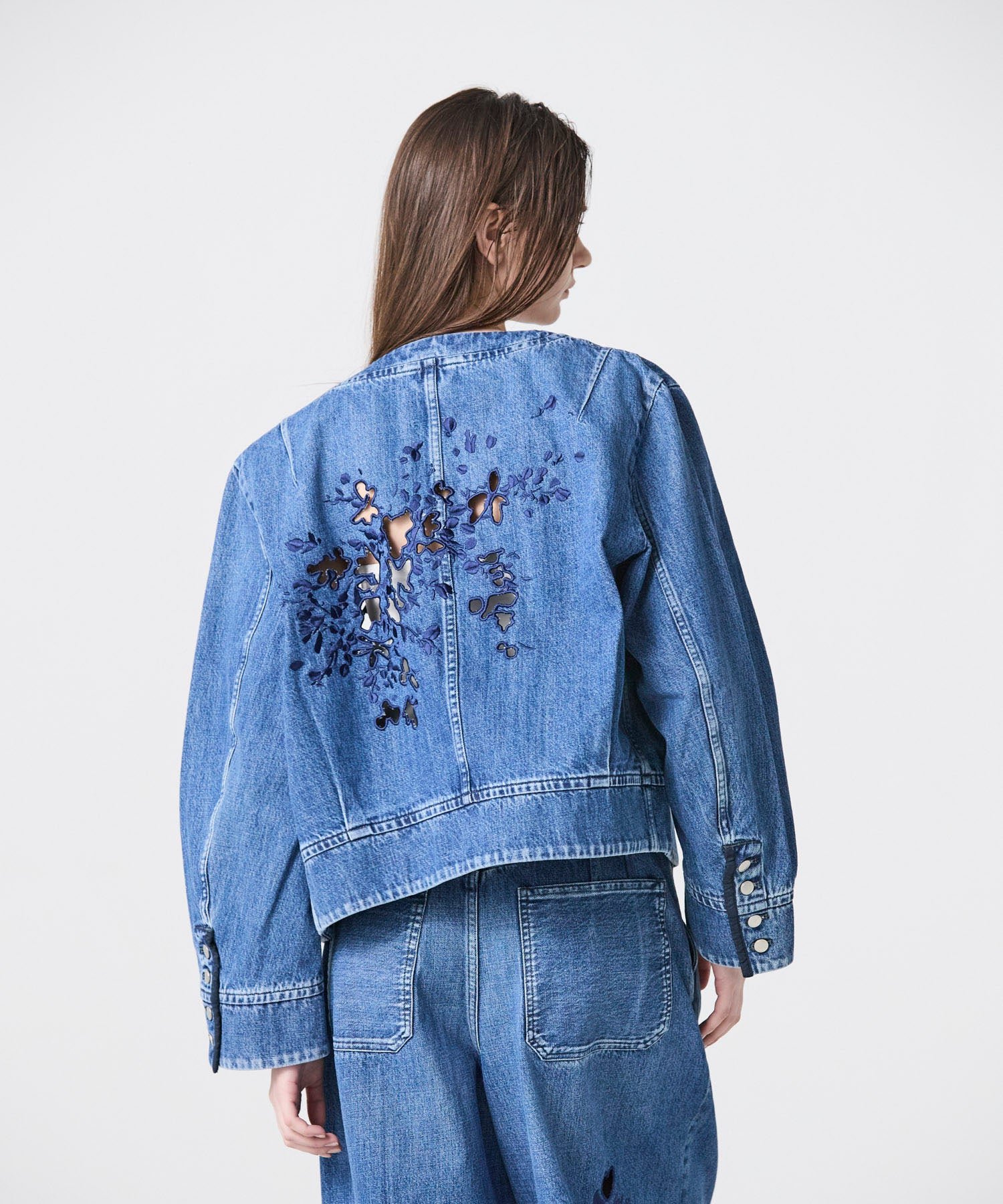 JAPAN DENIM(ジャパンデニム)】 TANAKA_FLOWER EMBROIDERY DENIM