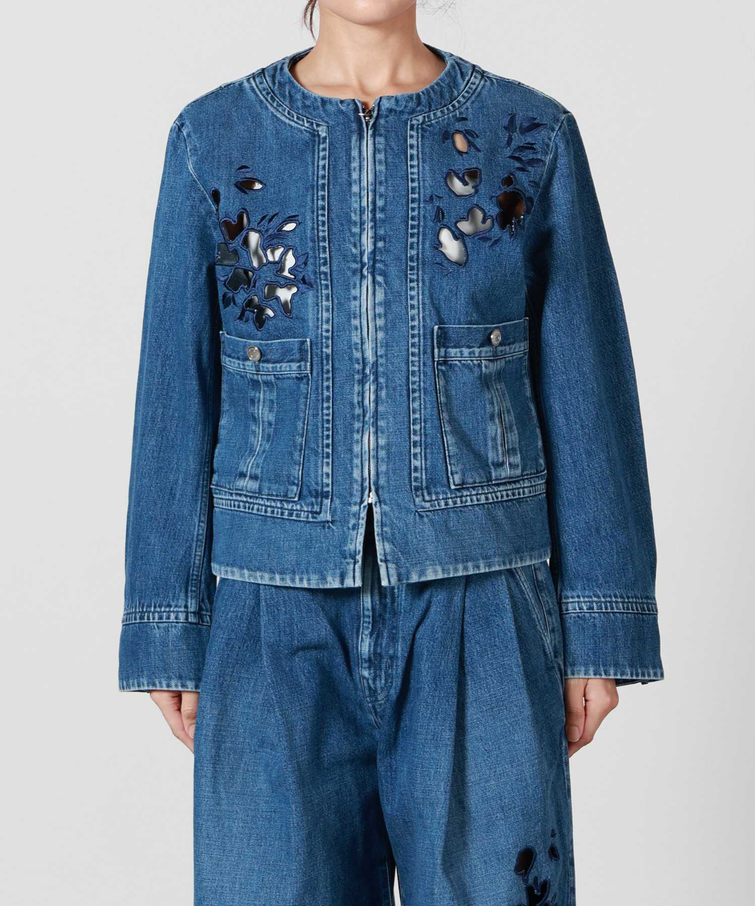 JAPAN DENIM(ジャパンデニム)】 TANAKA_FLOWER EMBROIDERY DENIM