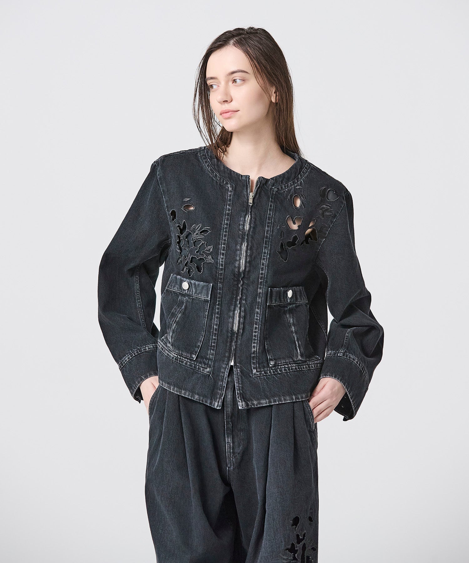 JAPAN DENIM(ジャパンデニム)】 TANAKA_FLOWER EMBROIDERY DENIM