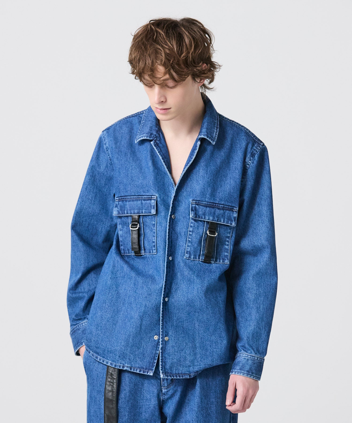 JAPAN DENIM(ジャパンデニム)】 ATTACHMENT_LEATHER STRAP JACKET JAPAN DENIM(ジャパンデニム)】 ATTACHMENT_LEATHER STRAP JACKET