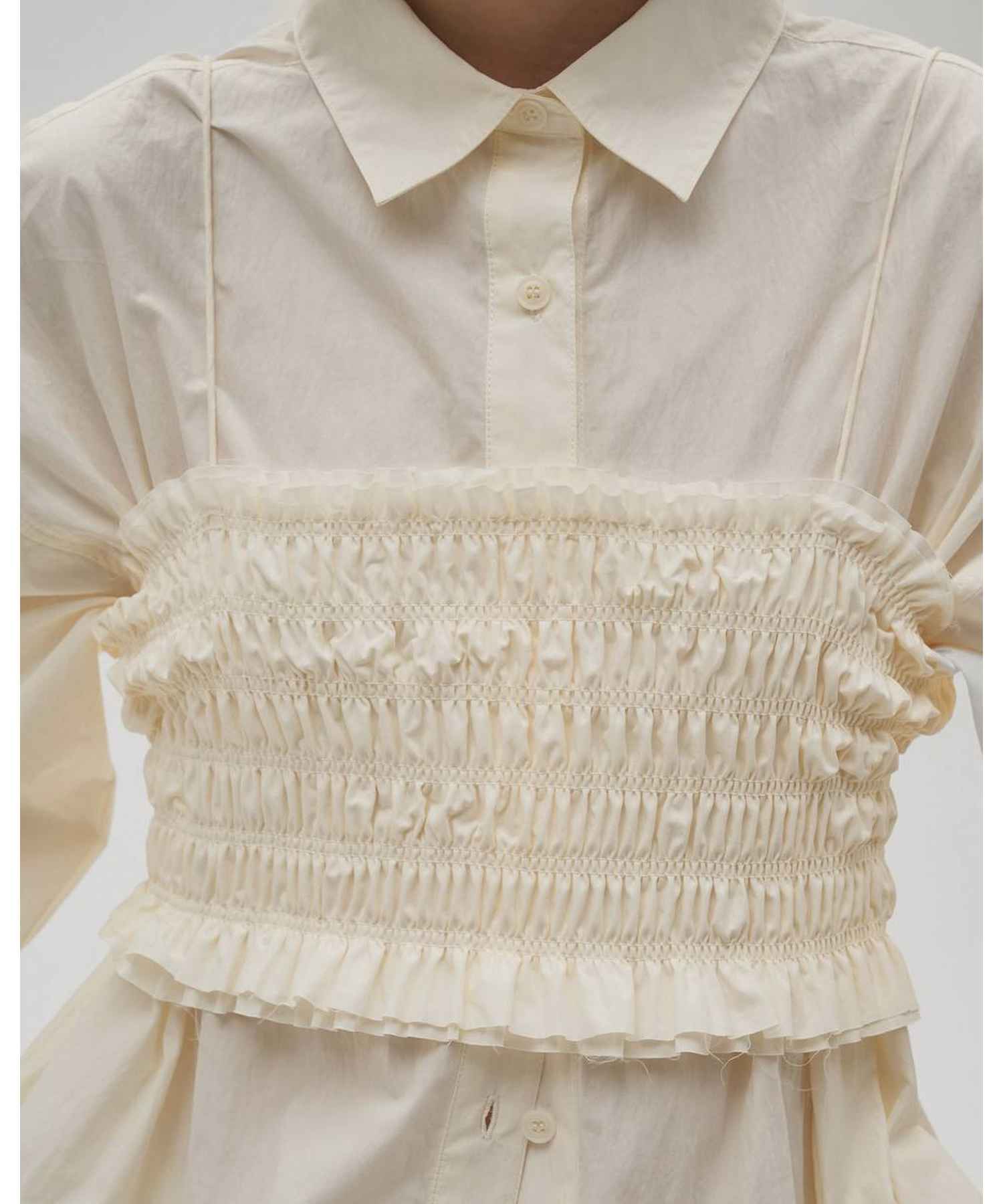 TODAYFUL(トゥデイフル)】 Shirring Bustier Layered Shirts｜PARIGOT