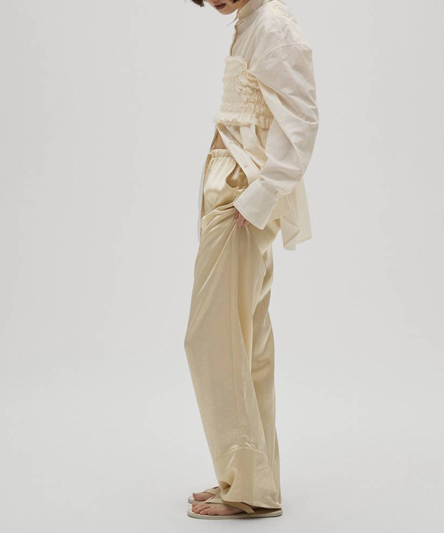 TODAYFUL(トゥデイフル)】 Shirring Bustier Layered Shirts｜PARIGOT