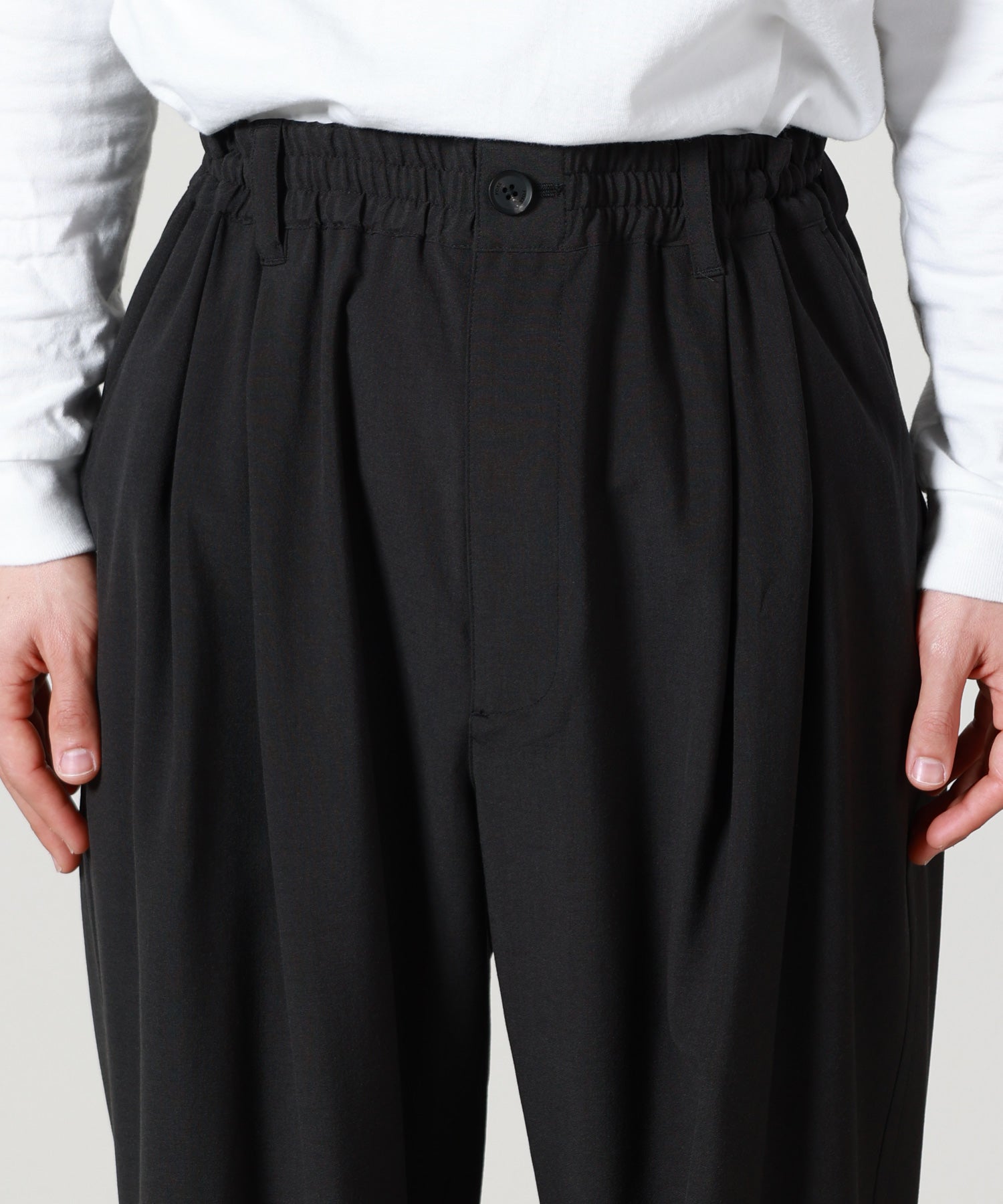 YOKE(ヨーク)】 Wool Washer Tropical 2pleated Easy Trousers